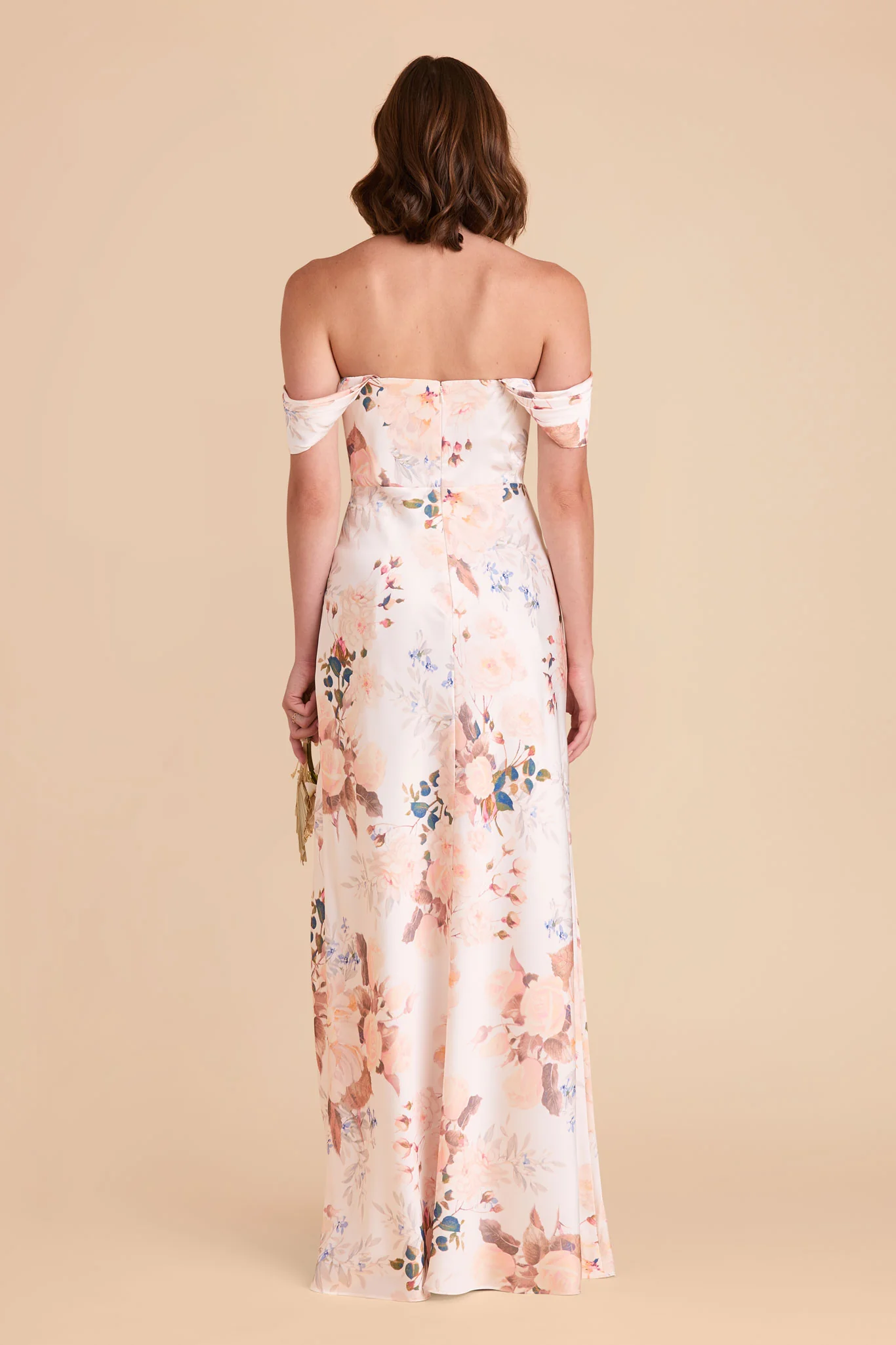 Mia Matte Satin Dress - Champagne Cascadia Bouquet - Image 8