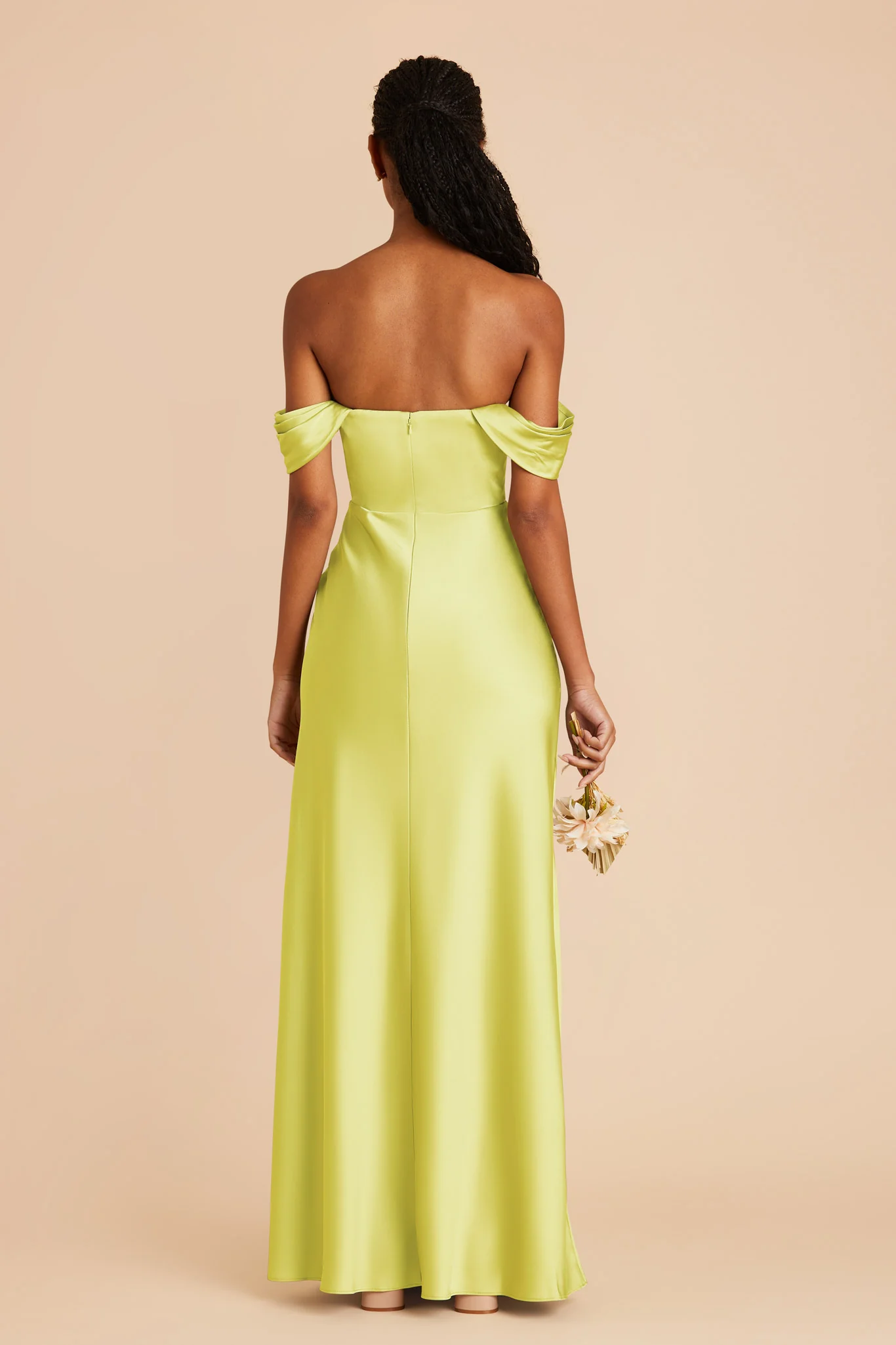 Mia Matte Satin Dress - Chartreuse - Image 7