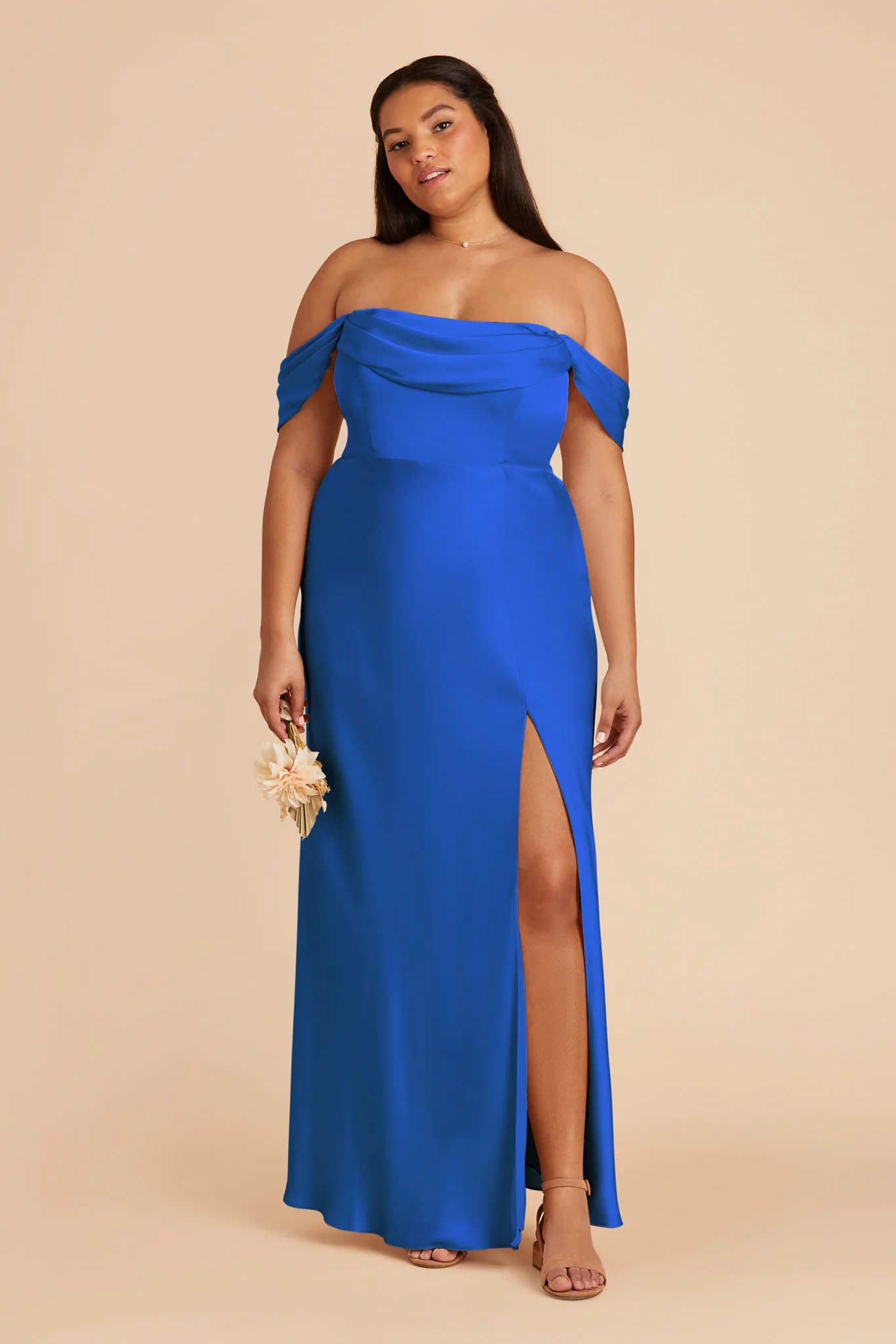 Mia Matte Satin Dress - Cobalt Blue - Image 8