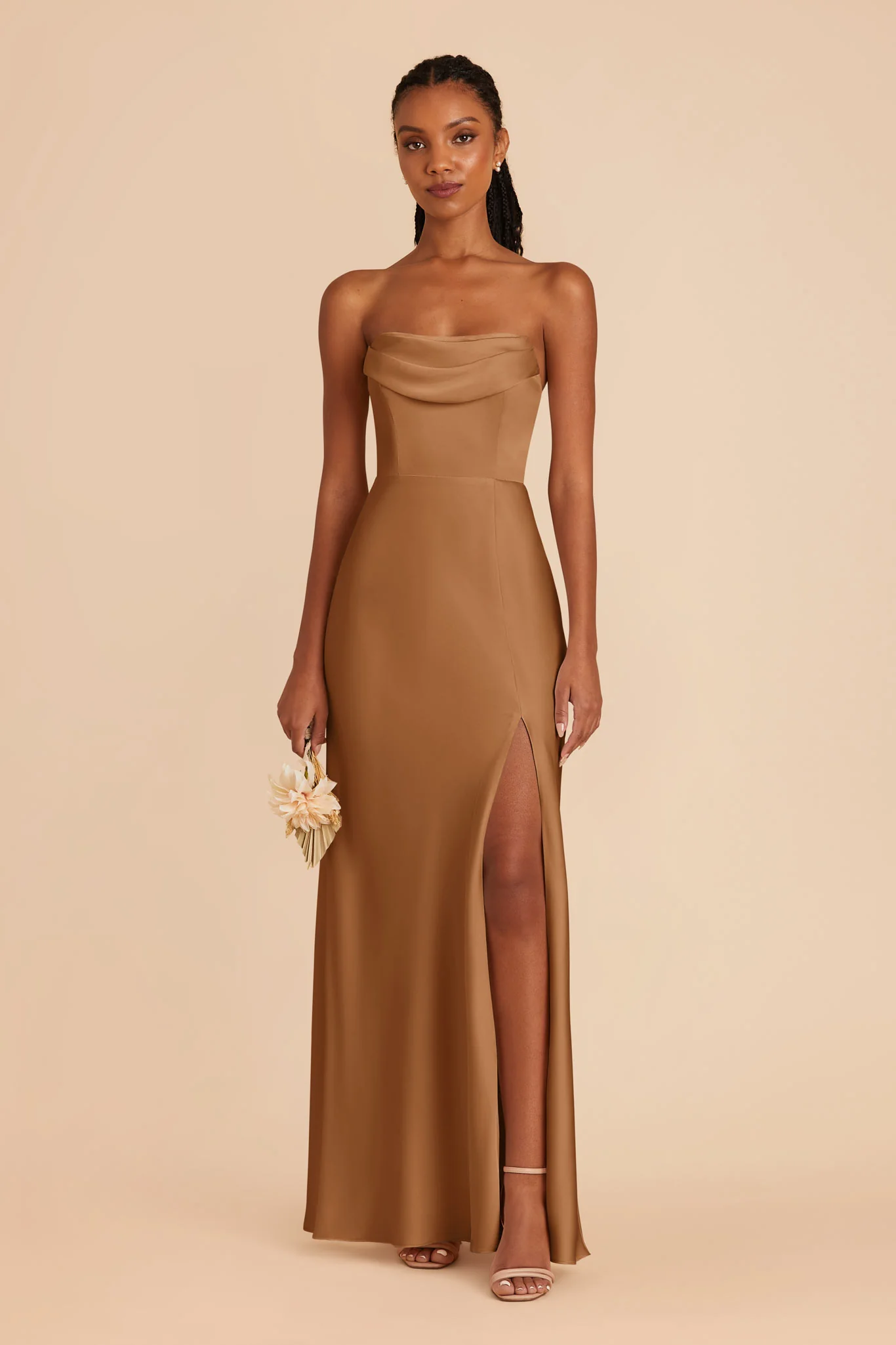 Mia Matte Satin Dress - Copper
