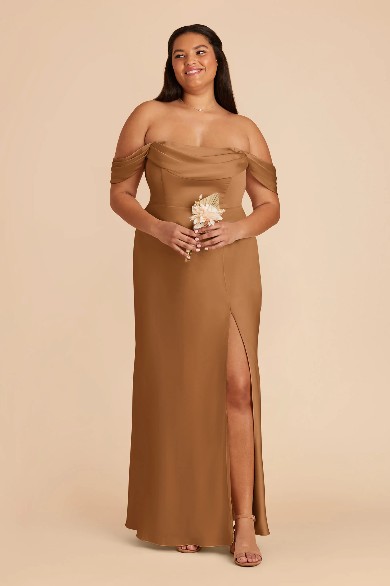 Mia Matte Satin Dress - Copper - Image 2
