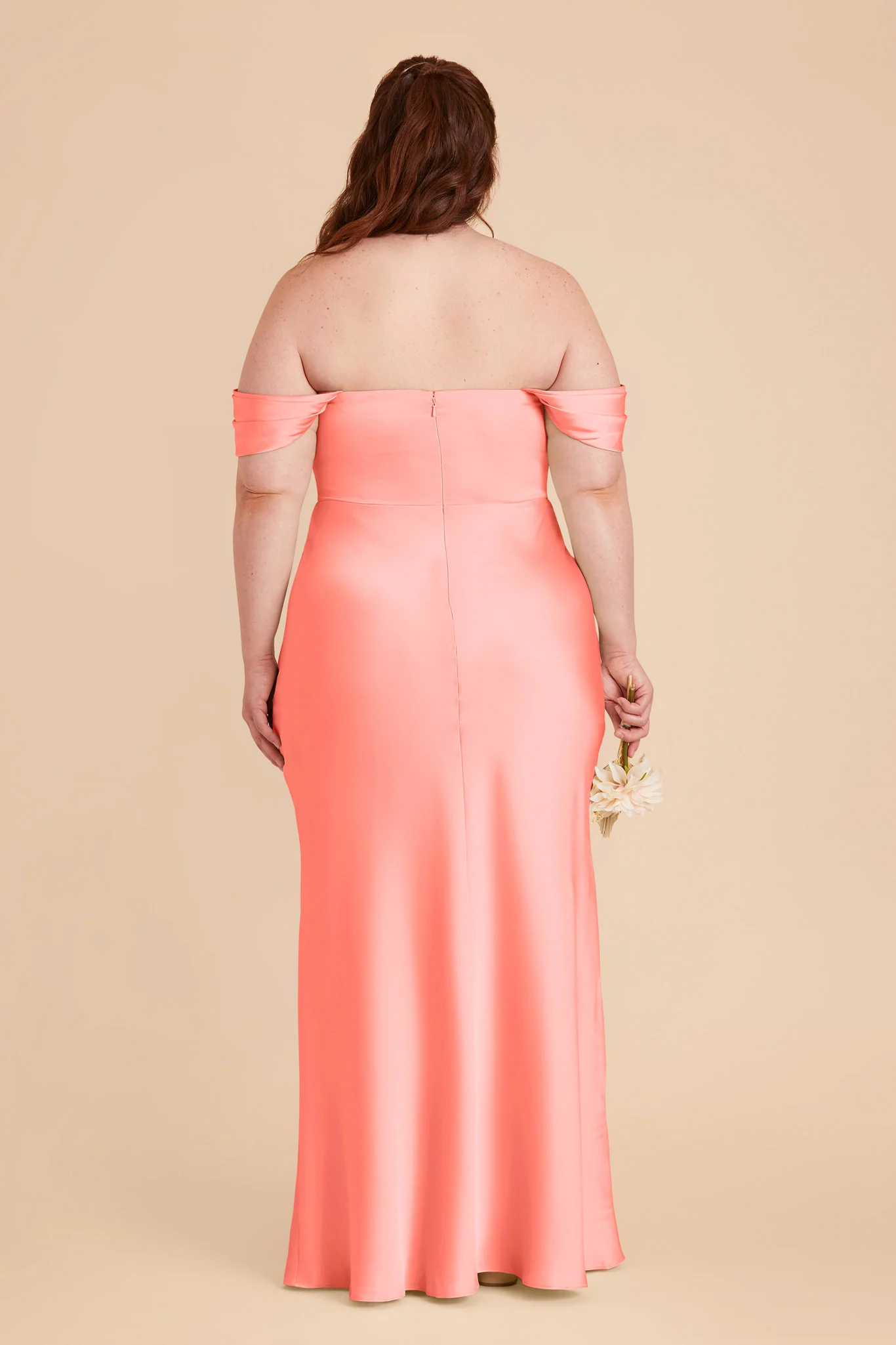 Mia Matte Satin Dress - Coral Pink - Image 13
