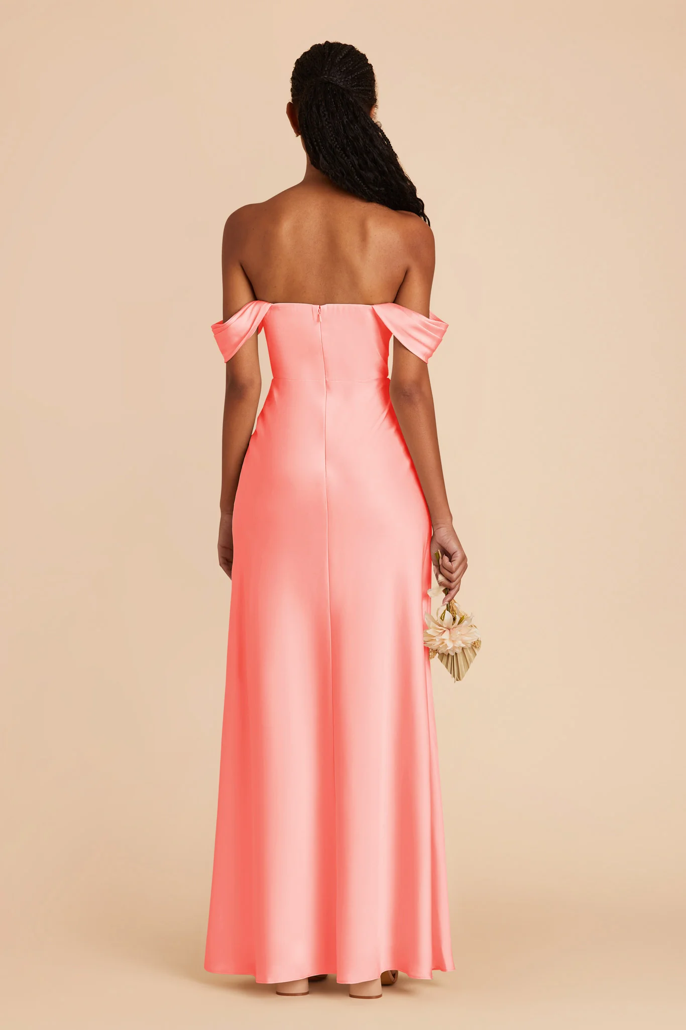 Mia Matte Satin Dress - Coral Pink - Image 8