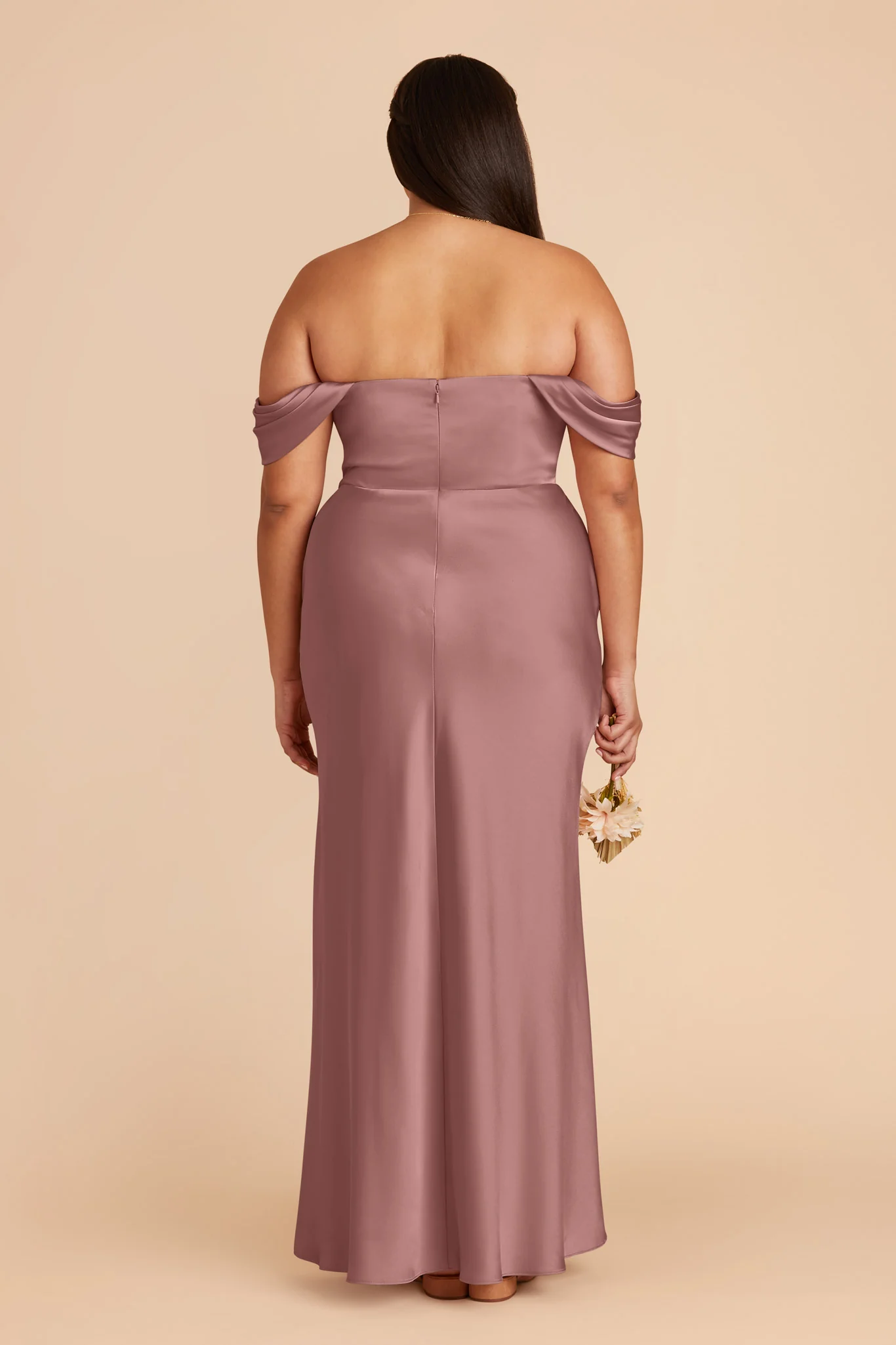 Mia Matte Satin Dress - Dark Mauve - Image 10