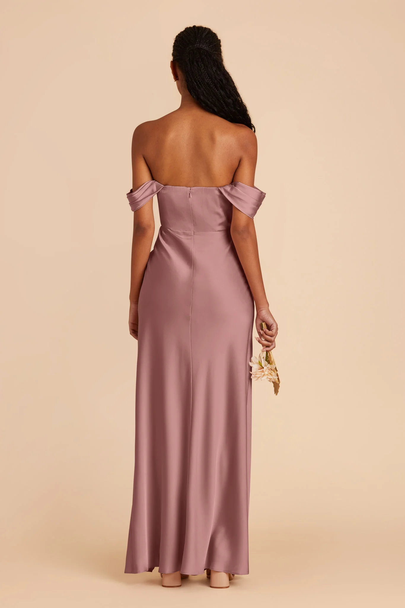 Mia Matte Satin Dress - Dark Mauve - Image 6