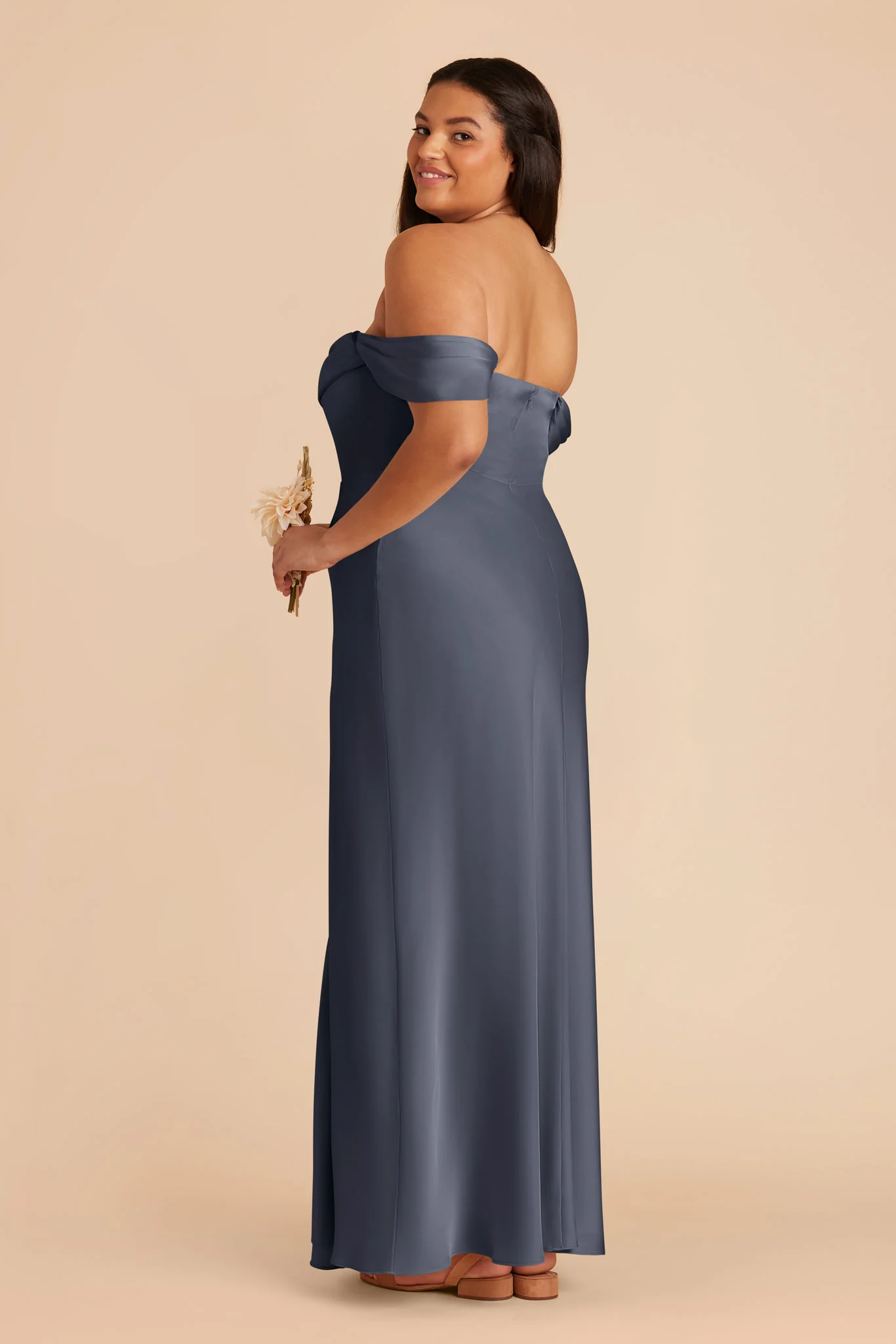 Mia Matte Satin Dress - Dusk Blue - Image 12