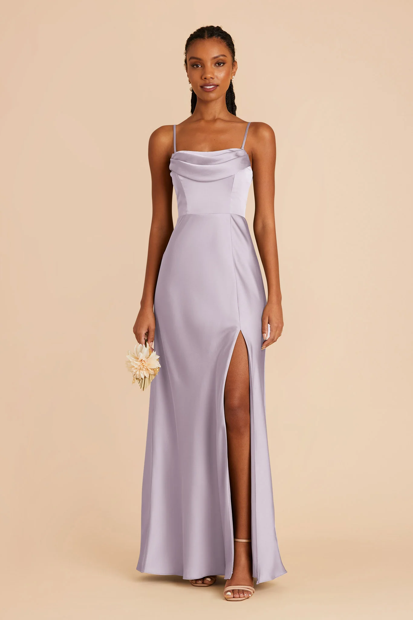 Mia Matte Satin Dress - Dusty Lilac - Image 5