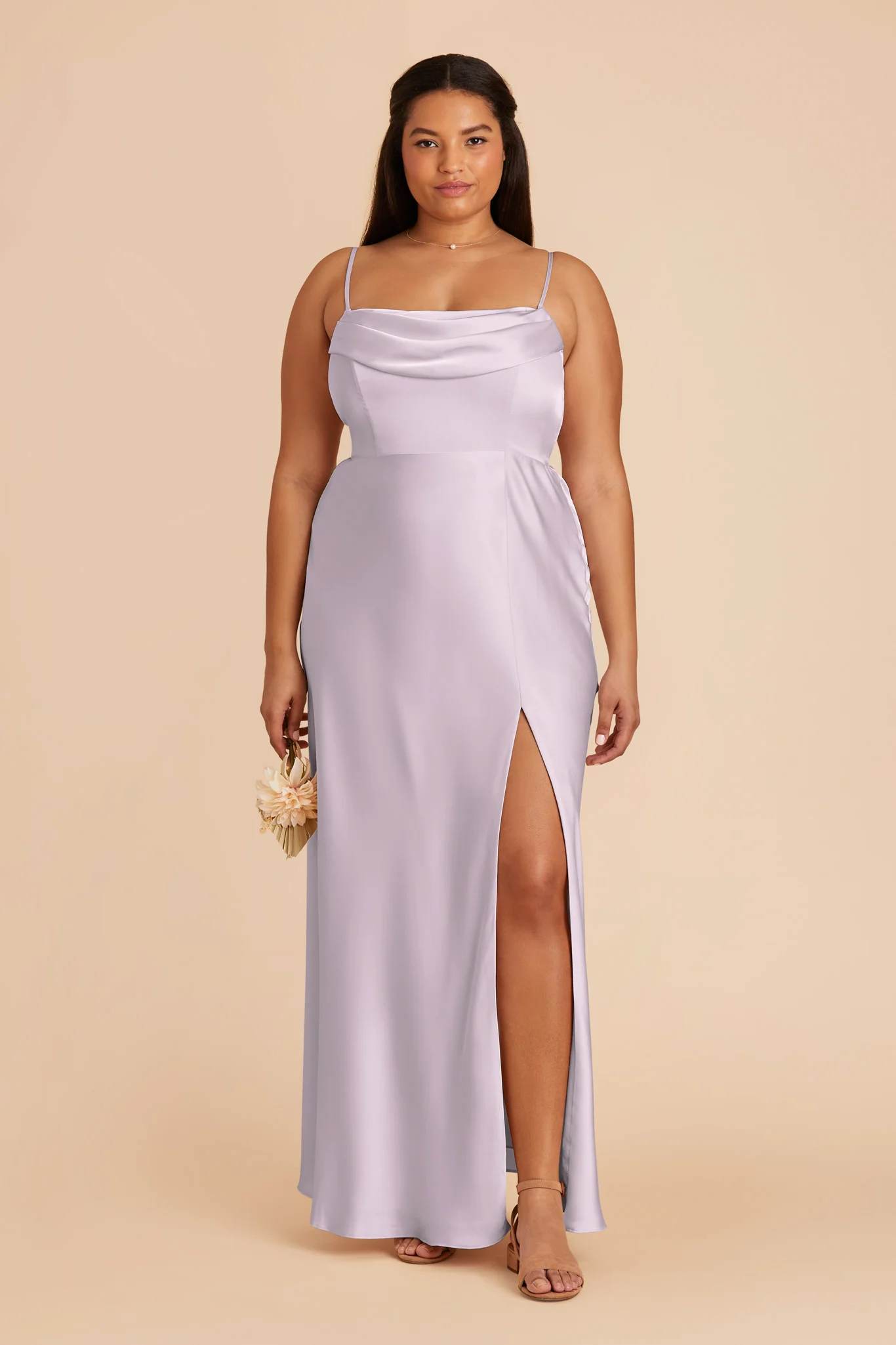 Mia Matte Satin Dress - Dusty Lilac - Image 8