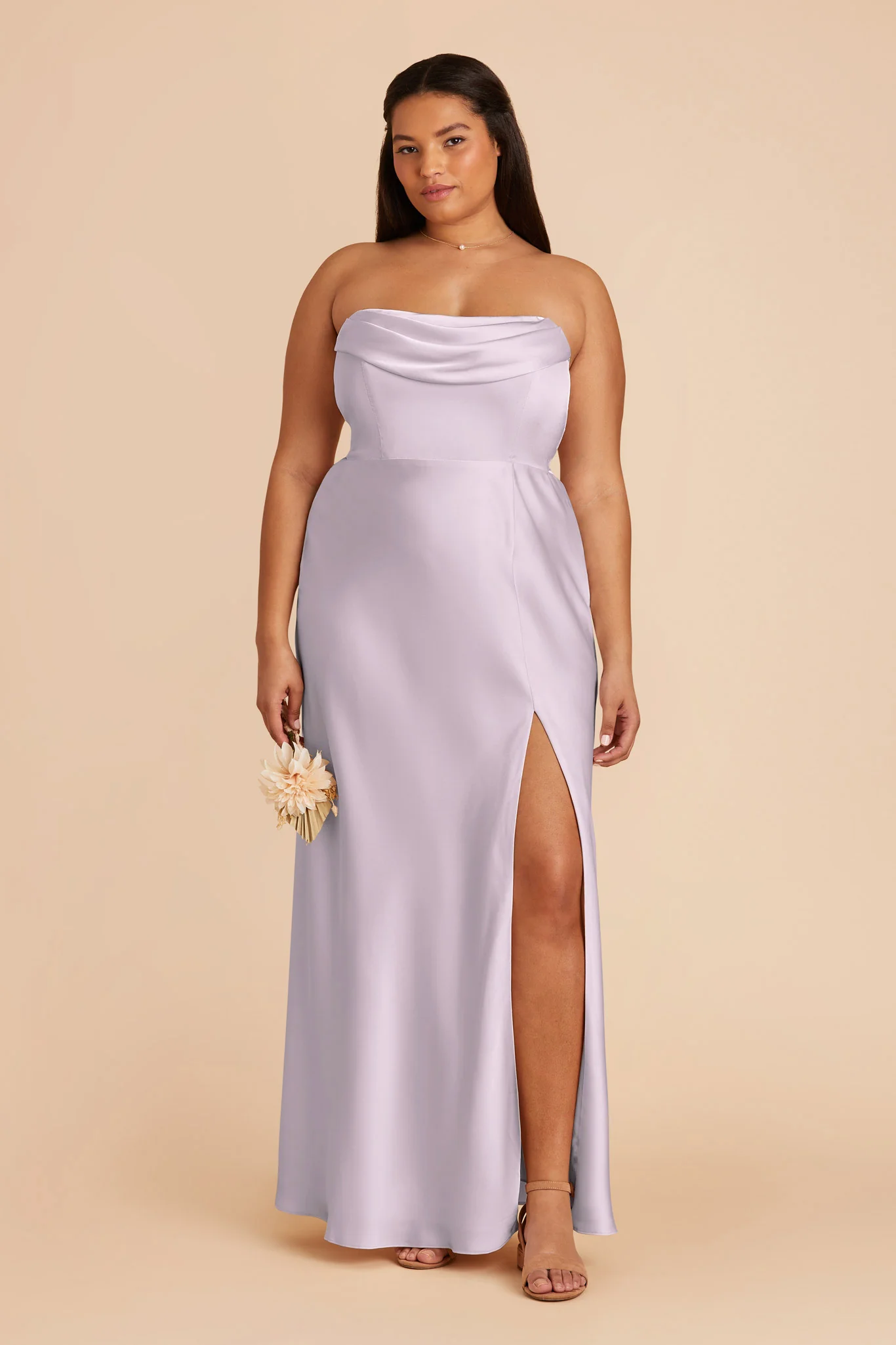 Mia Matte Satin Dress - Dusty Lilac - Image 9