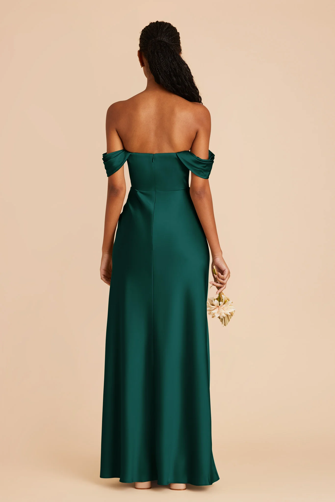 Mia Matte Satin Dress - Emerald - Image 7