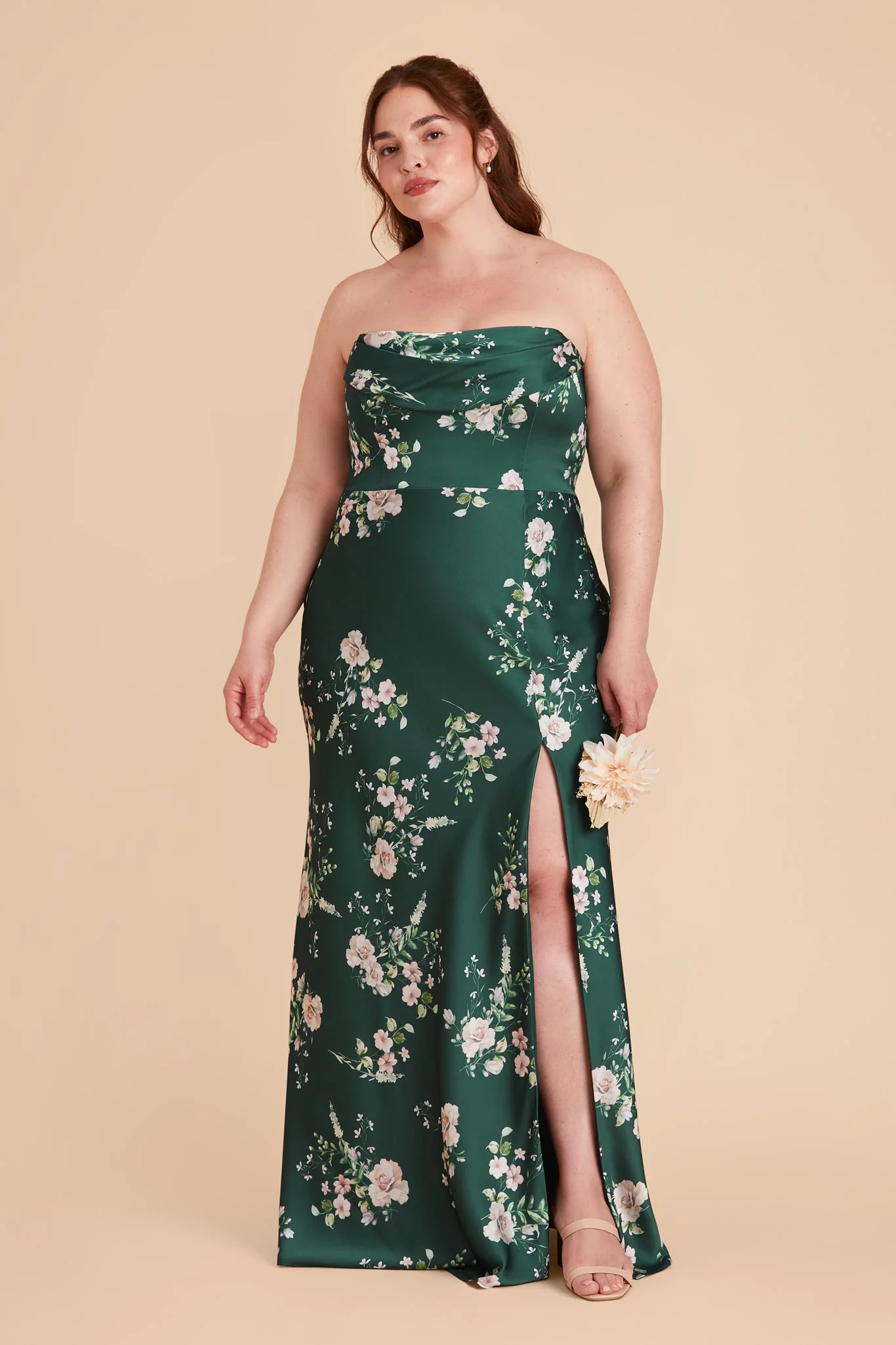 Mia Matte Satin Dress - Emerald Garden Party - Image 12