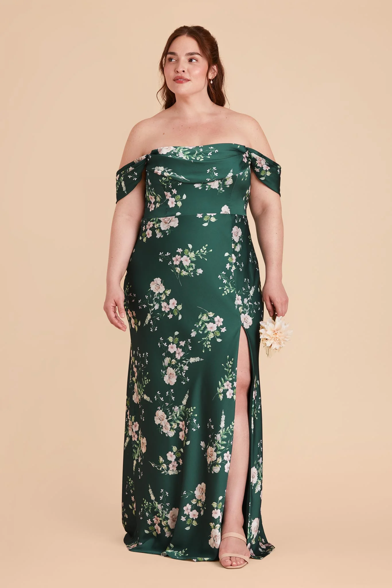 Mia Matte Satin Dress - Emerald Garden Party - Image 13