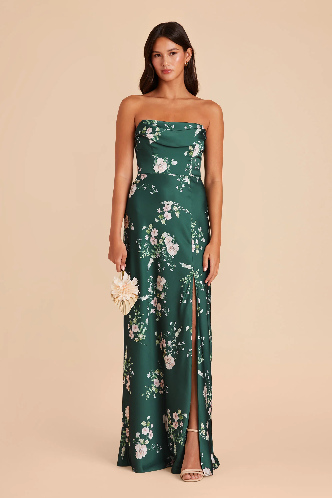 Mia Matte Satin Dress - Emerald Garden Party - Image 4