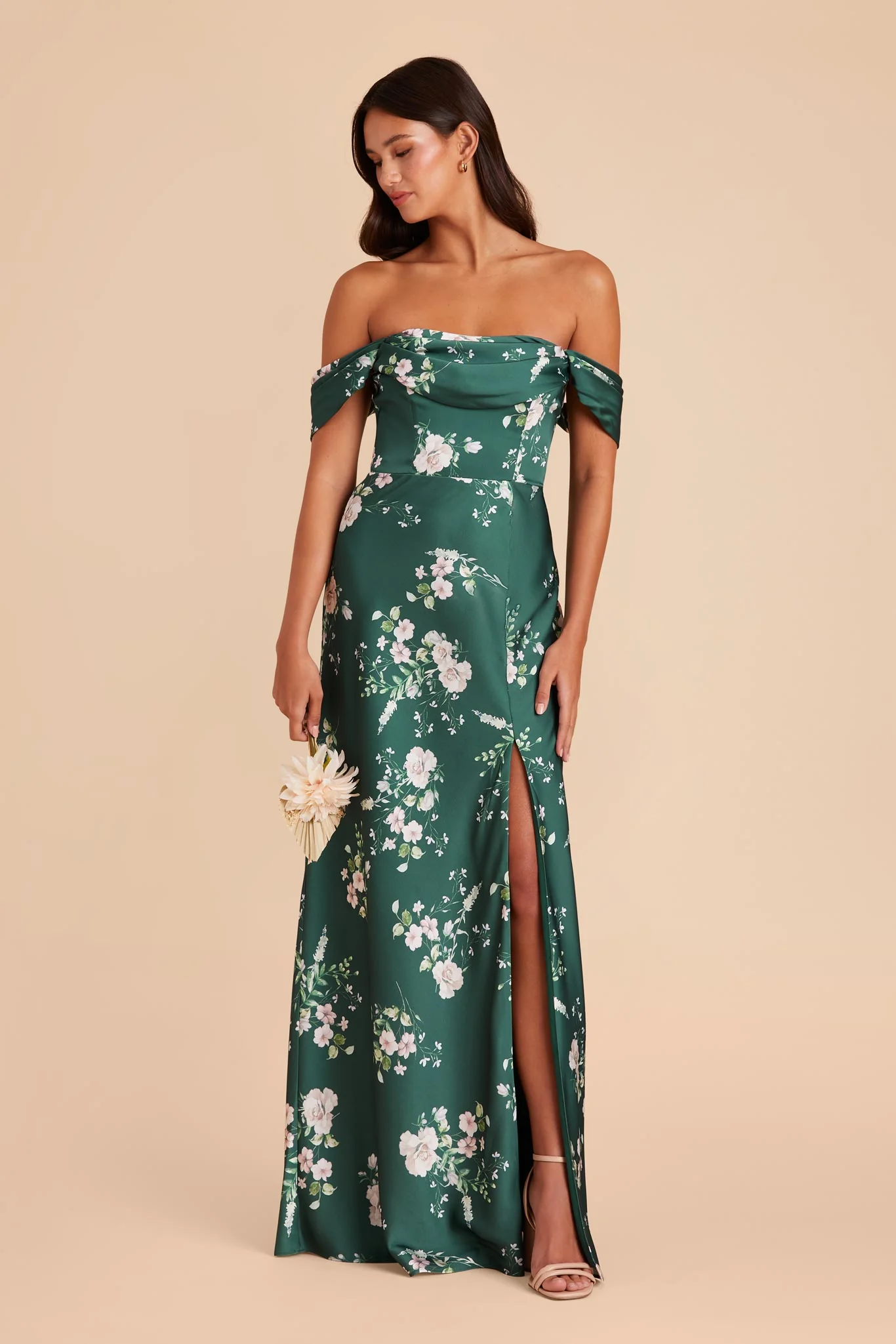 Mia Matte Satin Dress - Emerald Garden Party - Image 7
