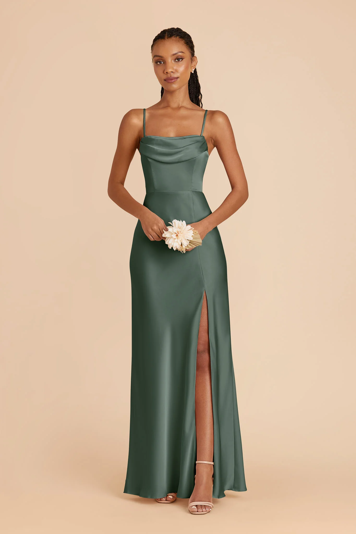 Mia Matte Satin Dress - Eucalyptus - Image 3