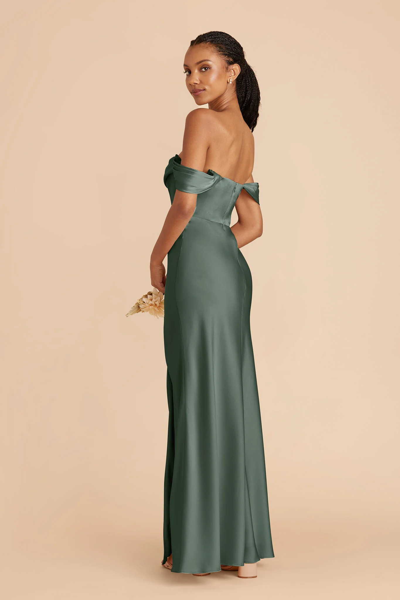 Mia Matte Satin Dress - Eucalyptus - Image 5