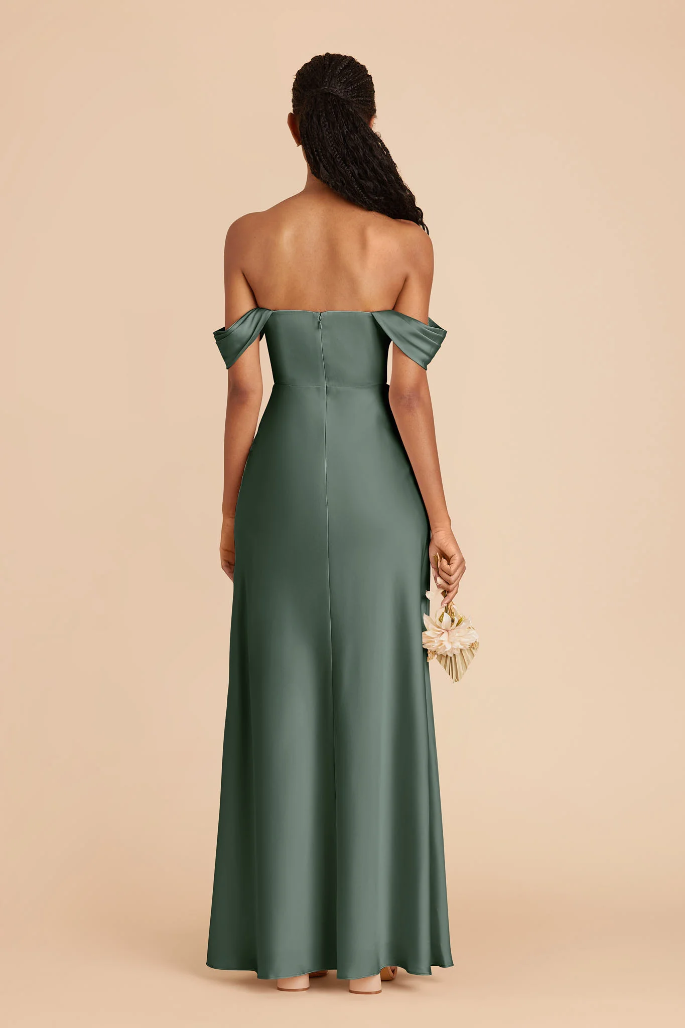 Mia Matte Satin Dress - Eucalyptus - Image 6