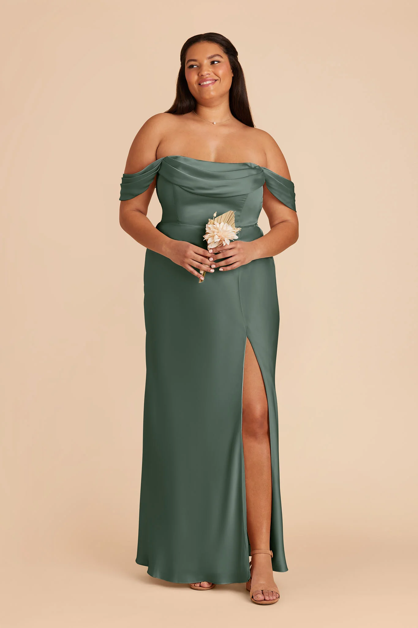 Mia Matte Satin Dress - Eucalyptus - Image 7