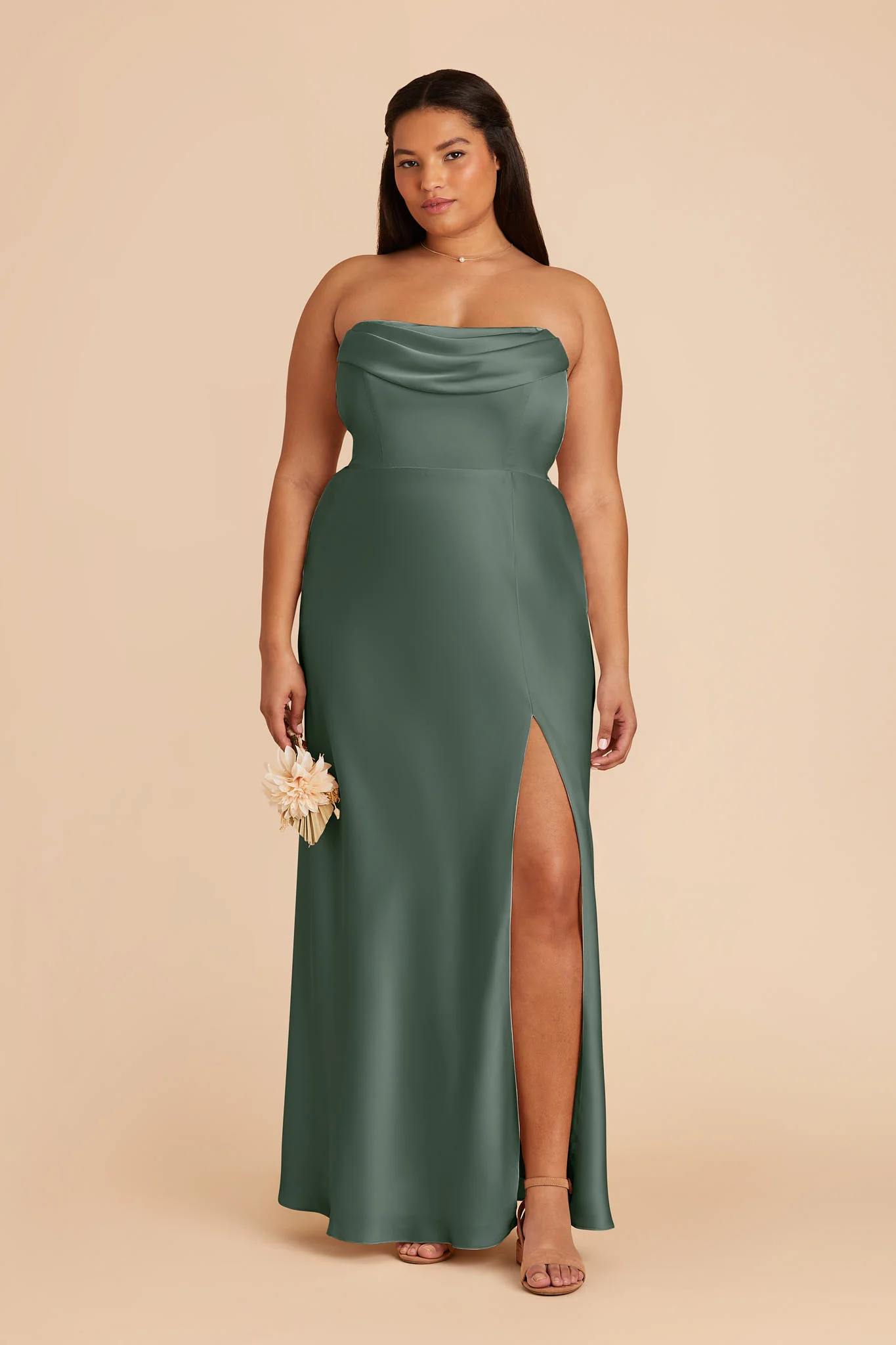 Mia Matte Satin Dress - Eucalyptus - Image 8