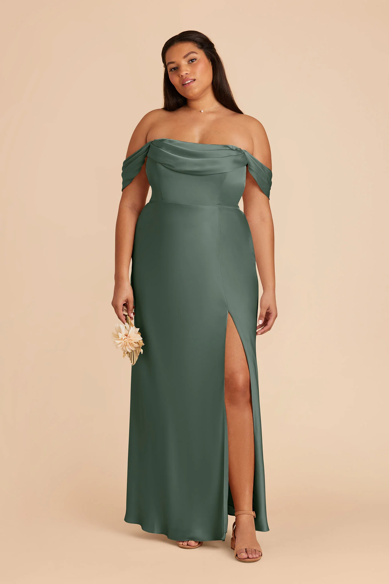 Mia Matte Satin Dress - Eucalyptus - Image 9