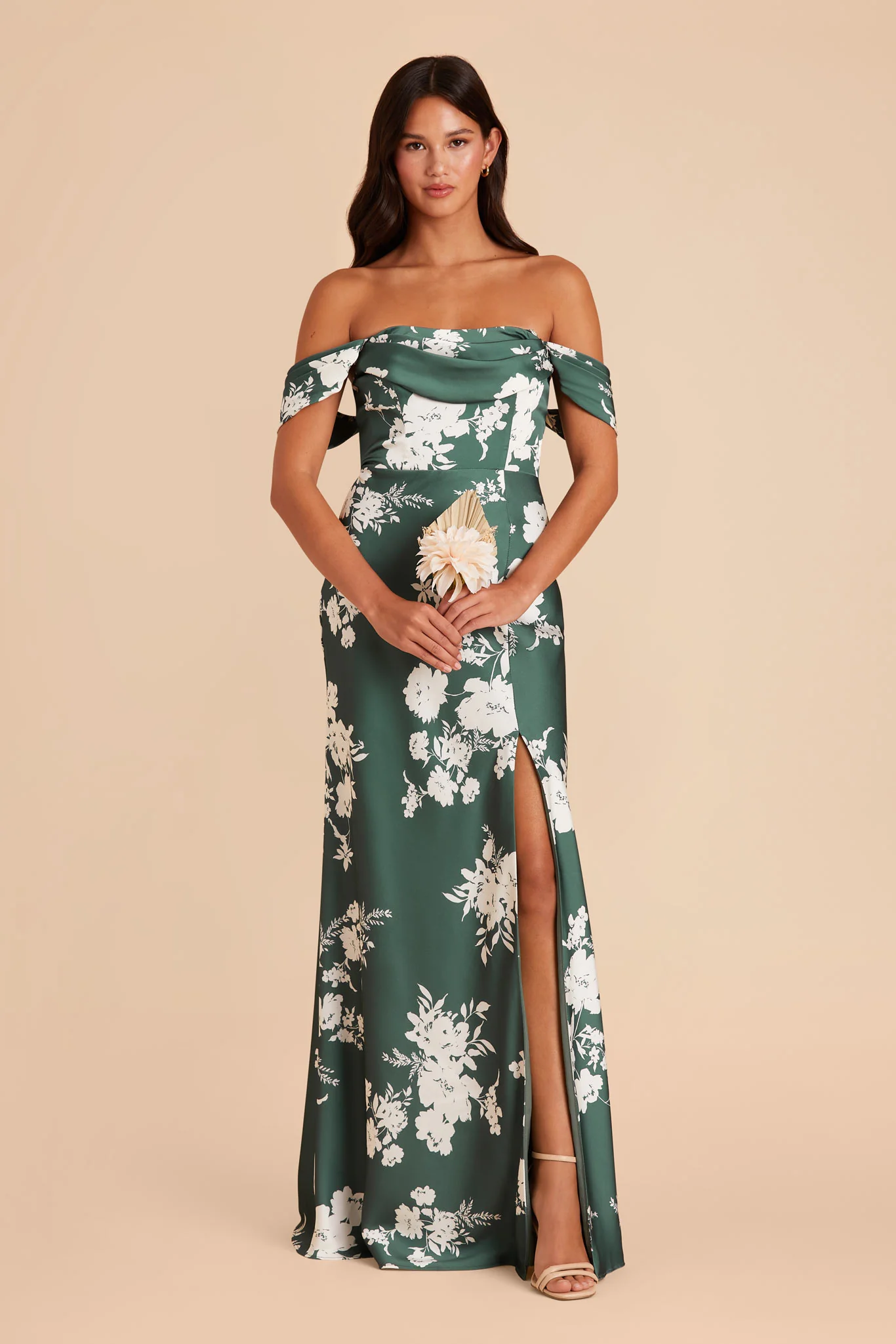 Mia Matte Satin Dress - Eucalyptus Whimsical Blooms - Image 5