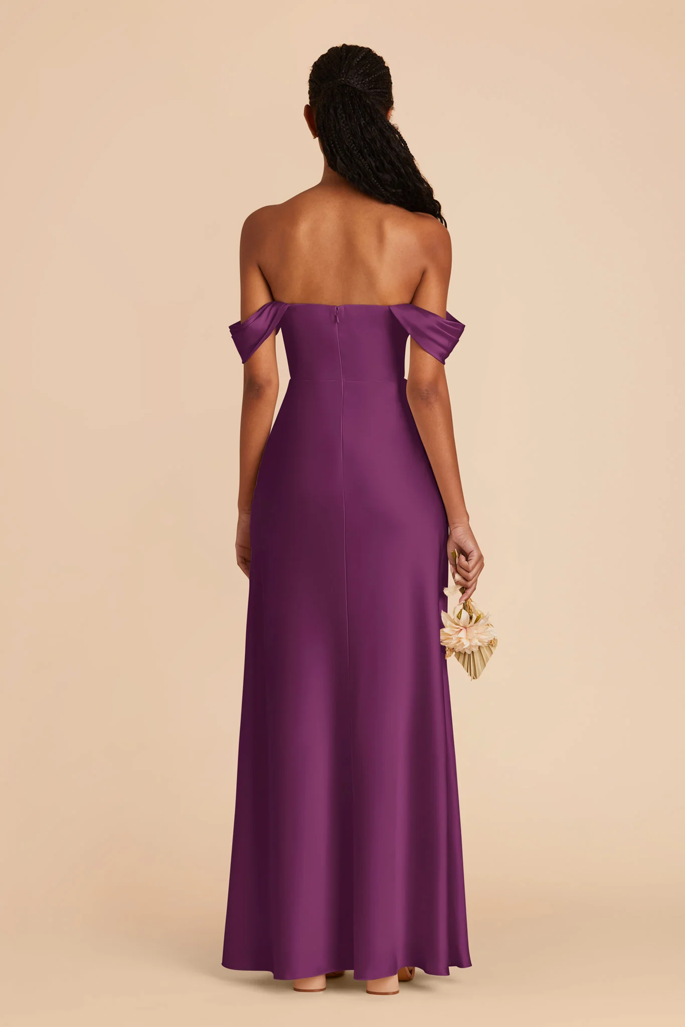 Mia Matte Satin Dress - Fig - Image 8