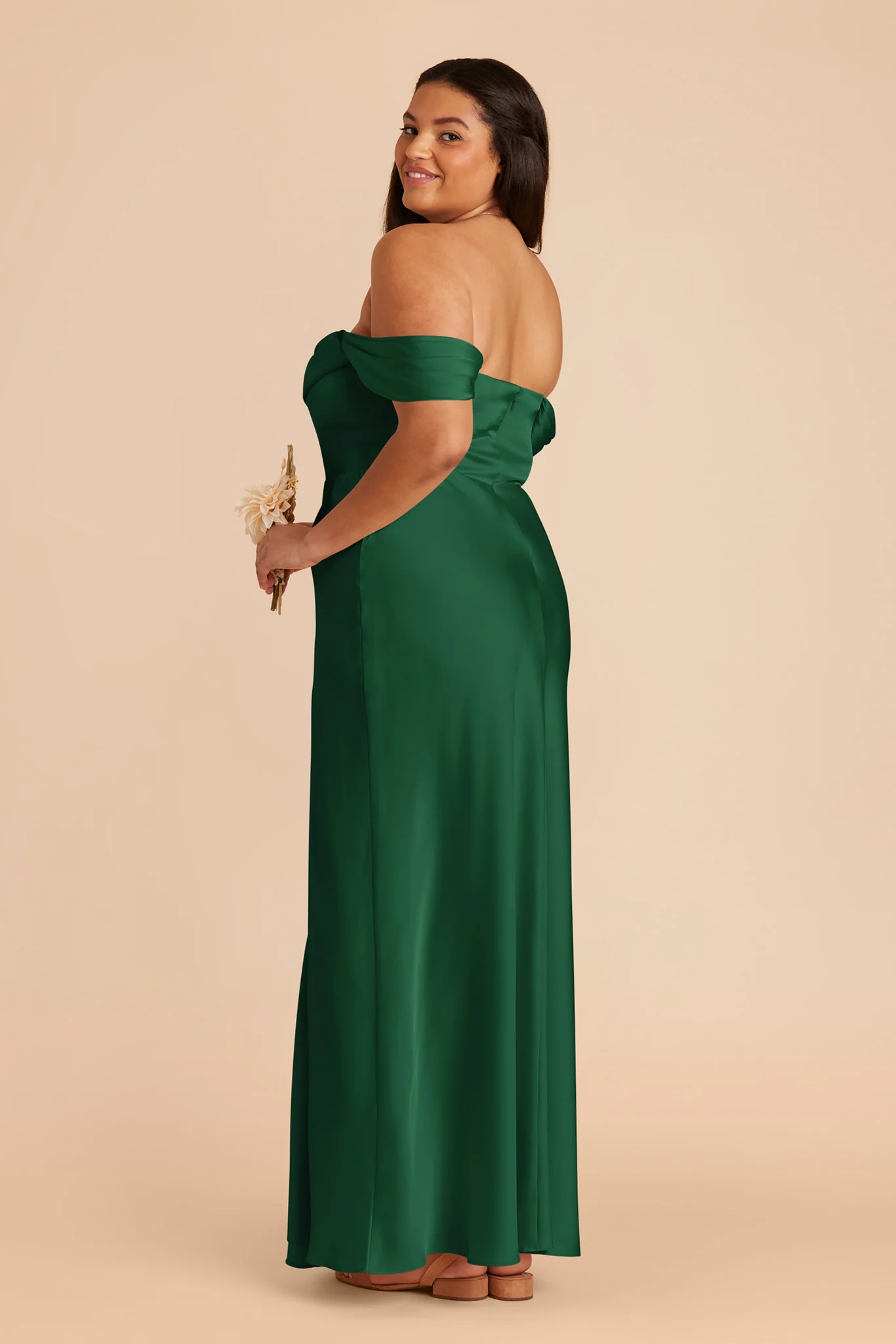 Mia Matte Satin Dress - Forest Green - Image 12