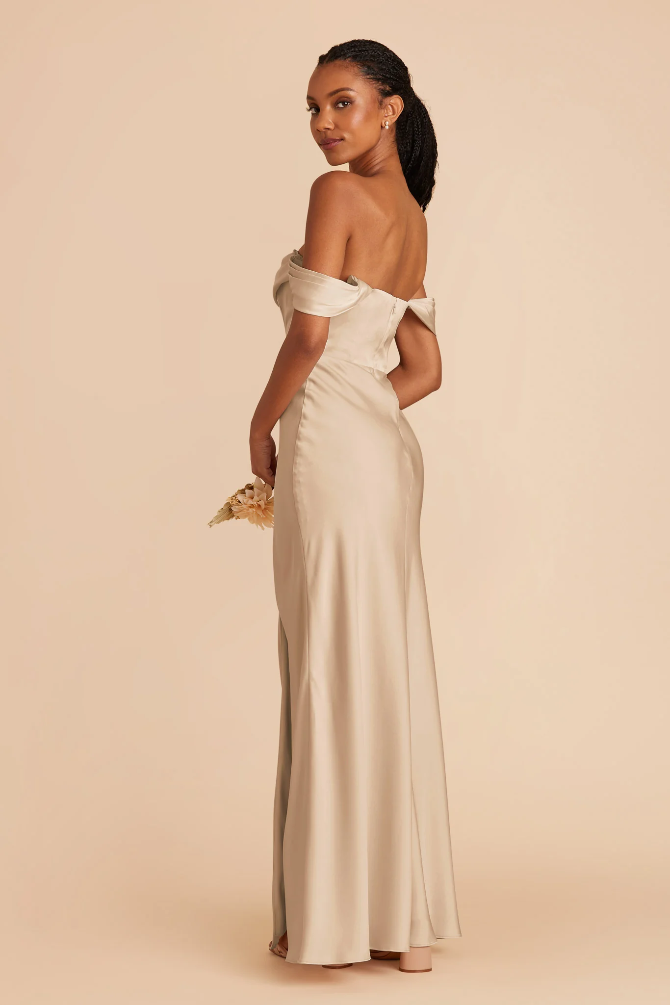 Mia Matte Satin Dress - Gold - Image 5
