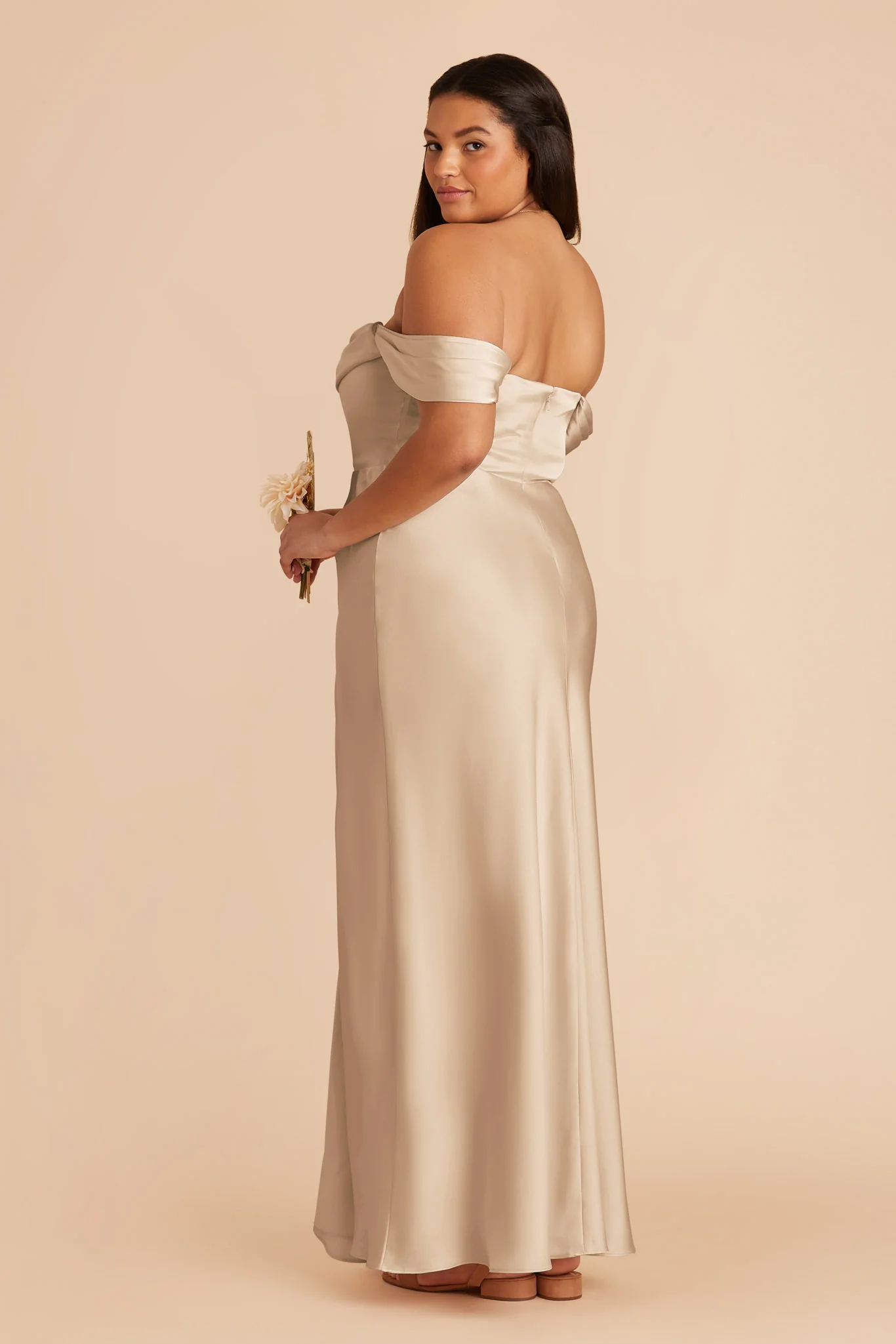 Mia Matte Satin Dress - Gold - Image 9