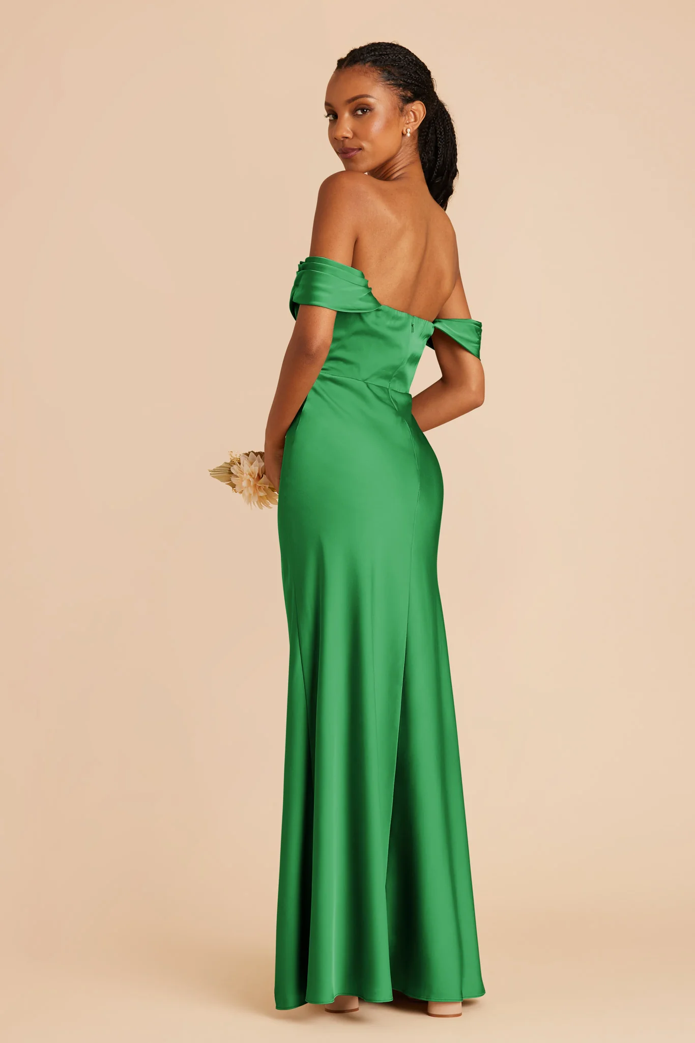 Mia Matte Satin Dress - Kelly Green - Image 5