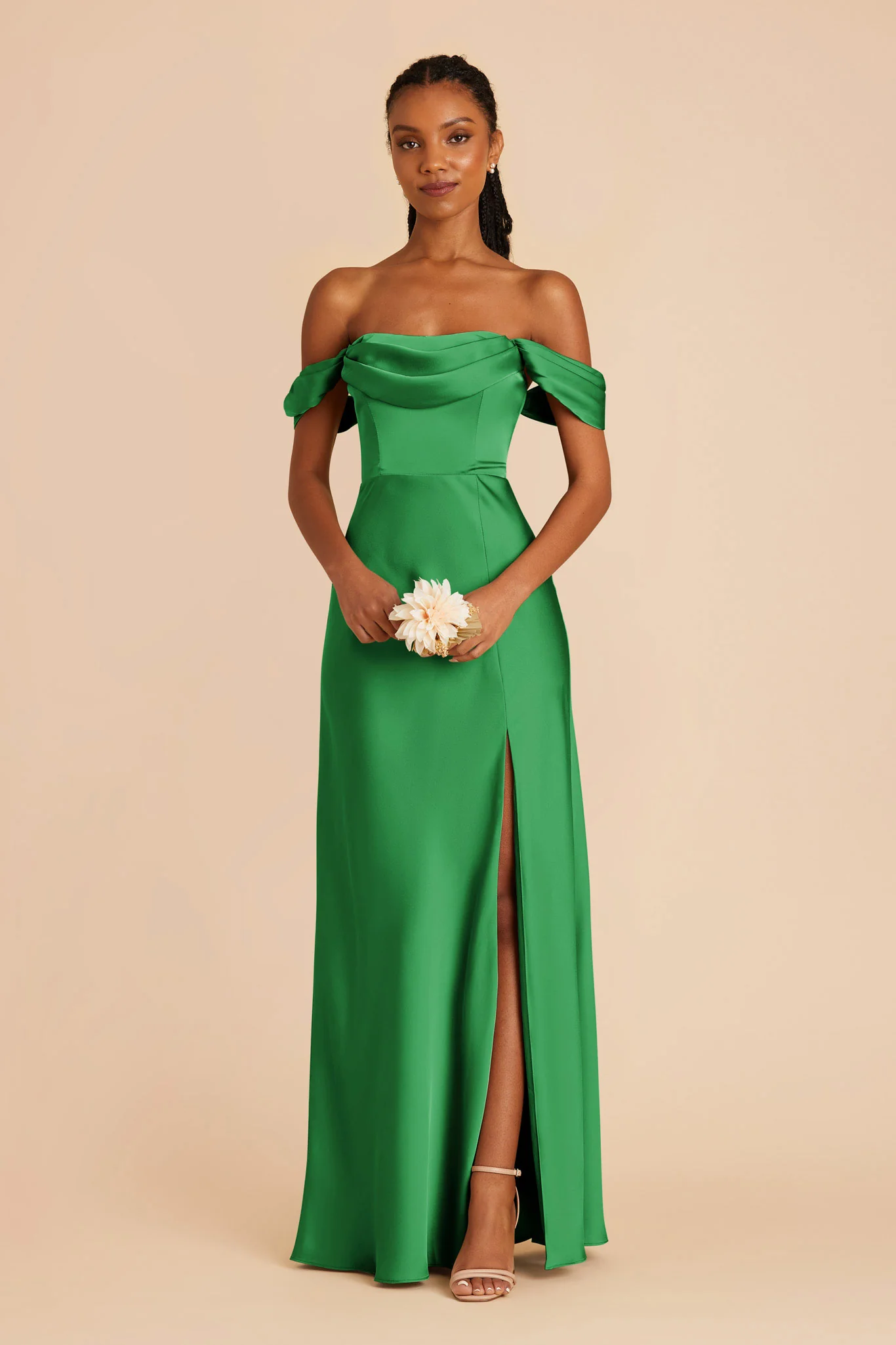 Mia Matte Satin Dress - Kelly Green - Image 7