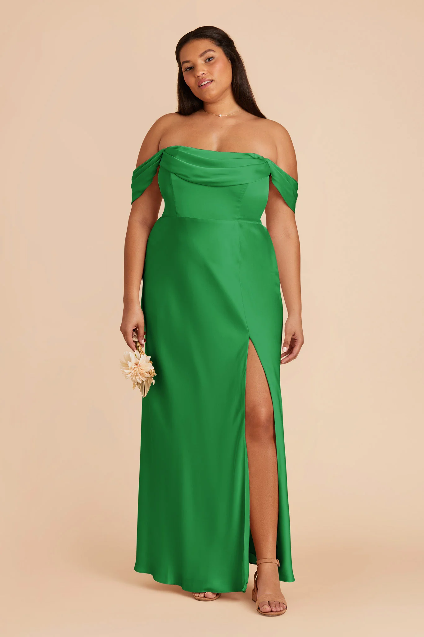 Mia Matte Satin Dress - Kelly Green - Image 9