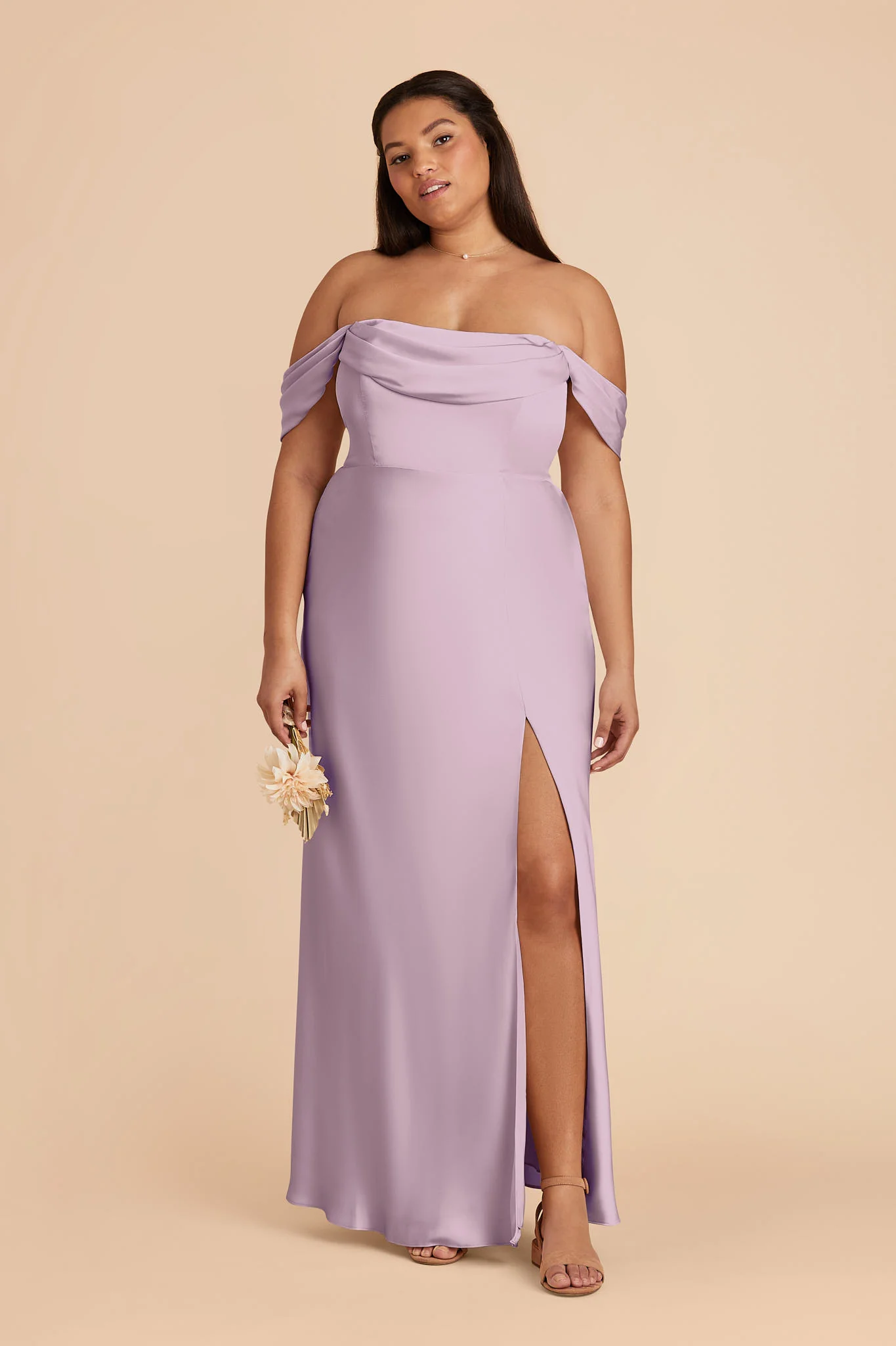 Mia Matte Satin Dress - Lavender - Image 3