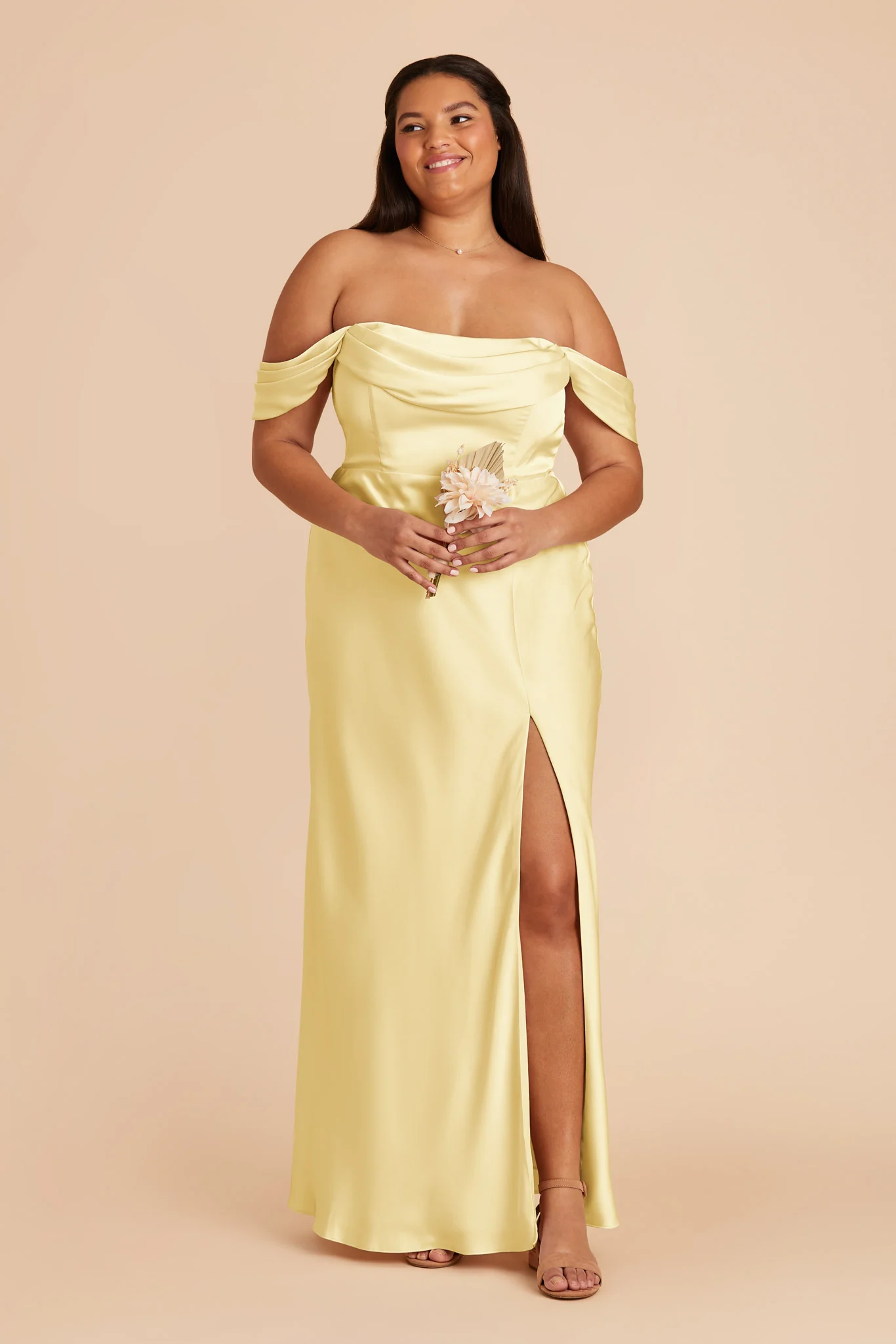 Mia Matte Satin Dress - Lemon Sorbet - Image 8
