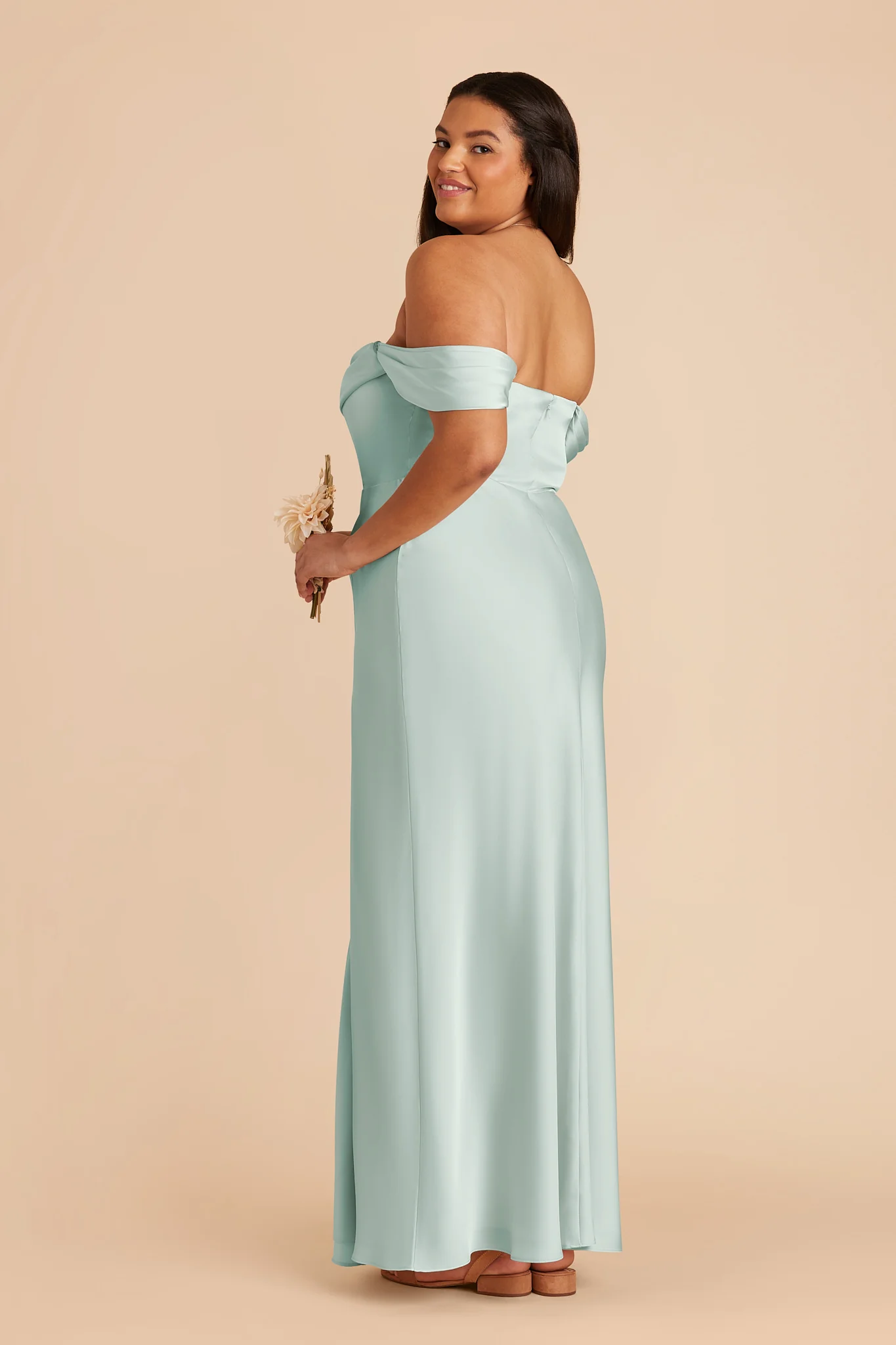 Mia Matte Satin Dress - Mint - Image 11