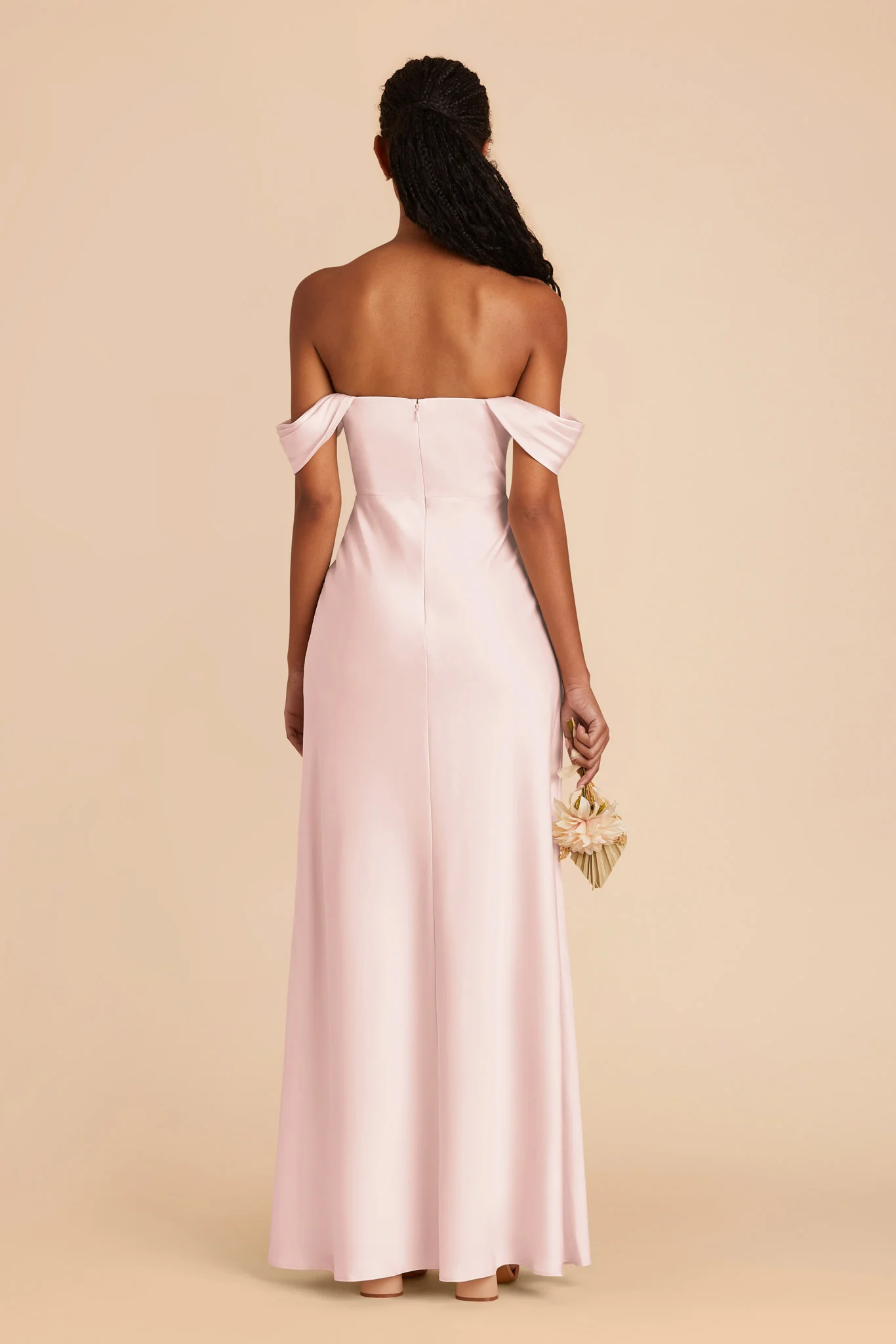 Mia Matte Satin Dress - Pale Blush - Image 8