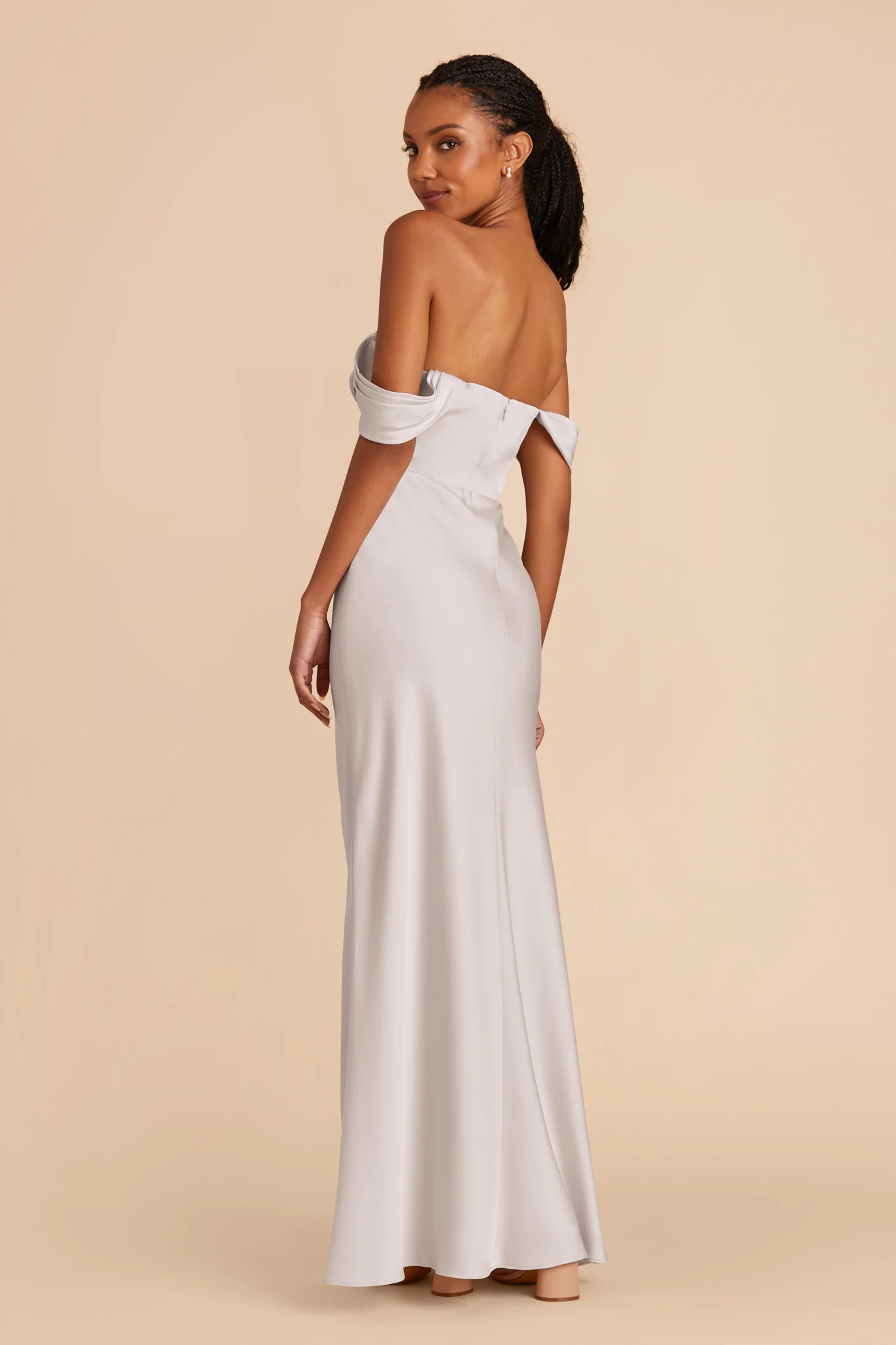 Mia Matte Satin Dress - Platinum - Image 10