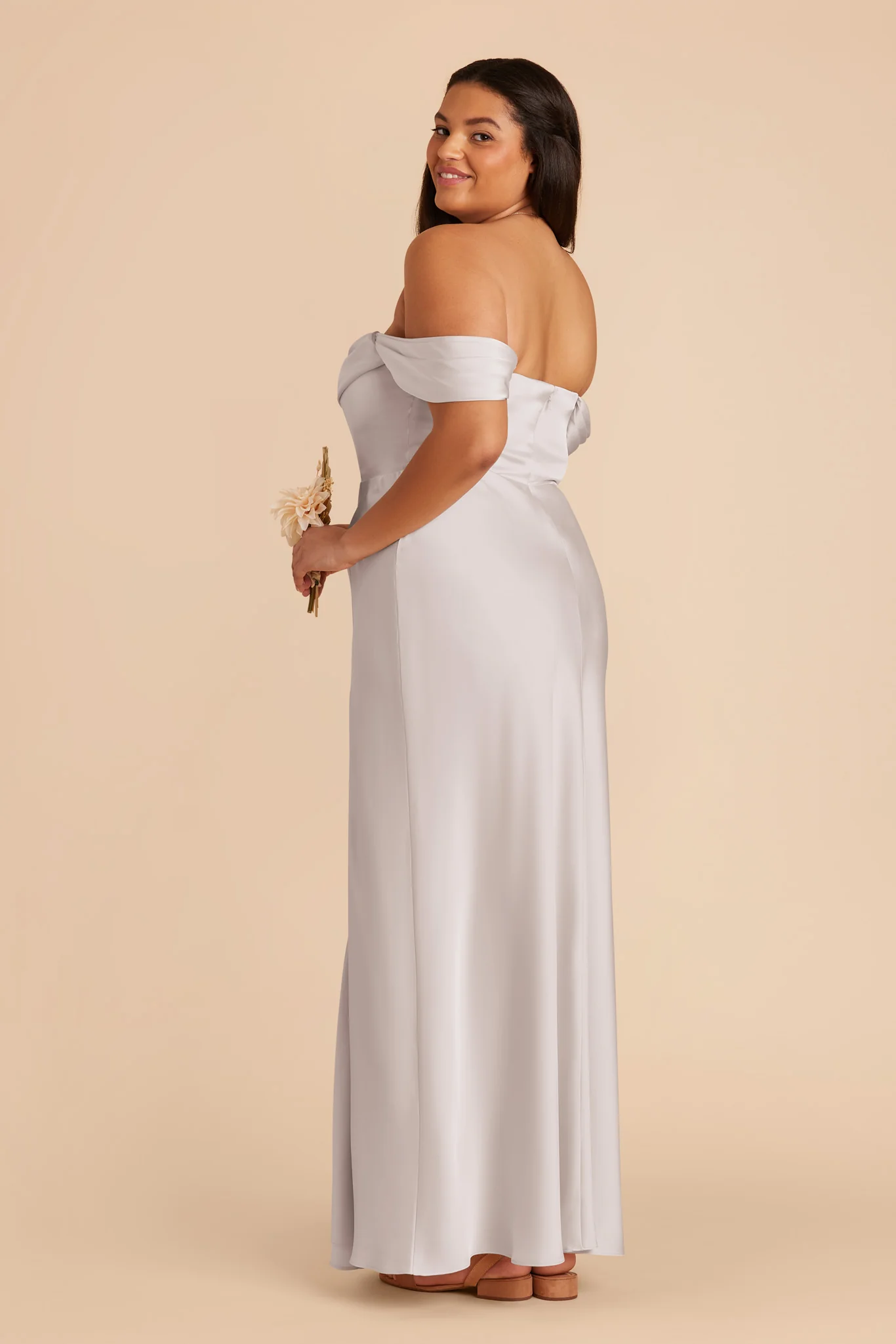 Mia Matte Satin Dress - Platinum - Image 14