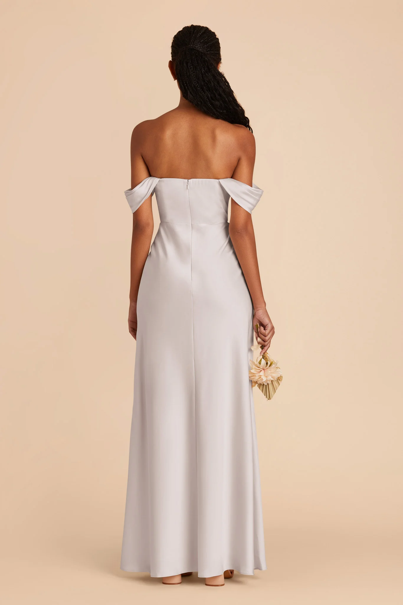 Mia Matte Satin Dress - Platinum - Image 9