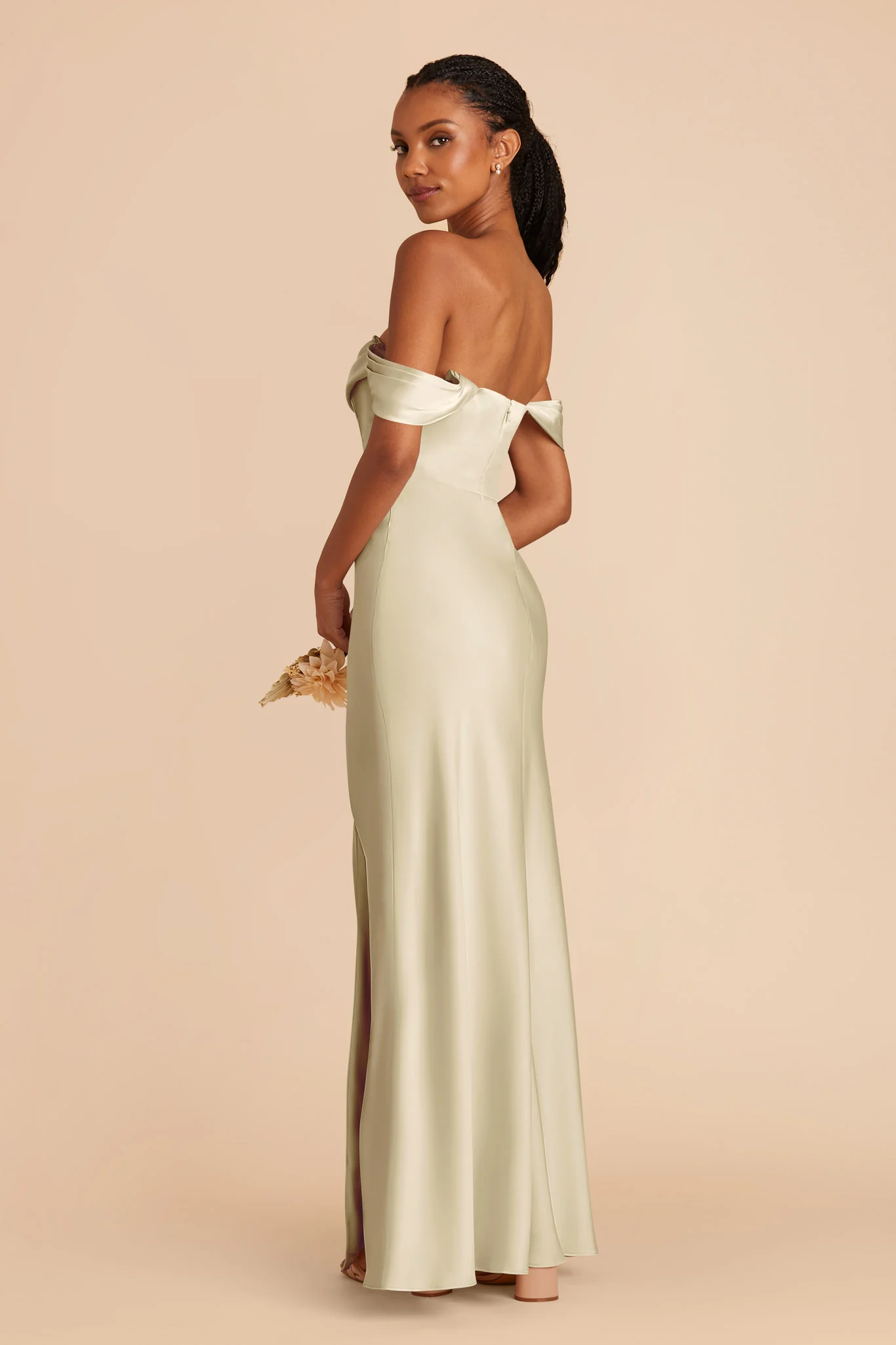 Mia Matte Satin Dress - Prosecco - Image 6
