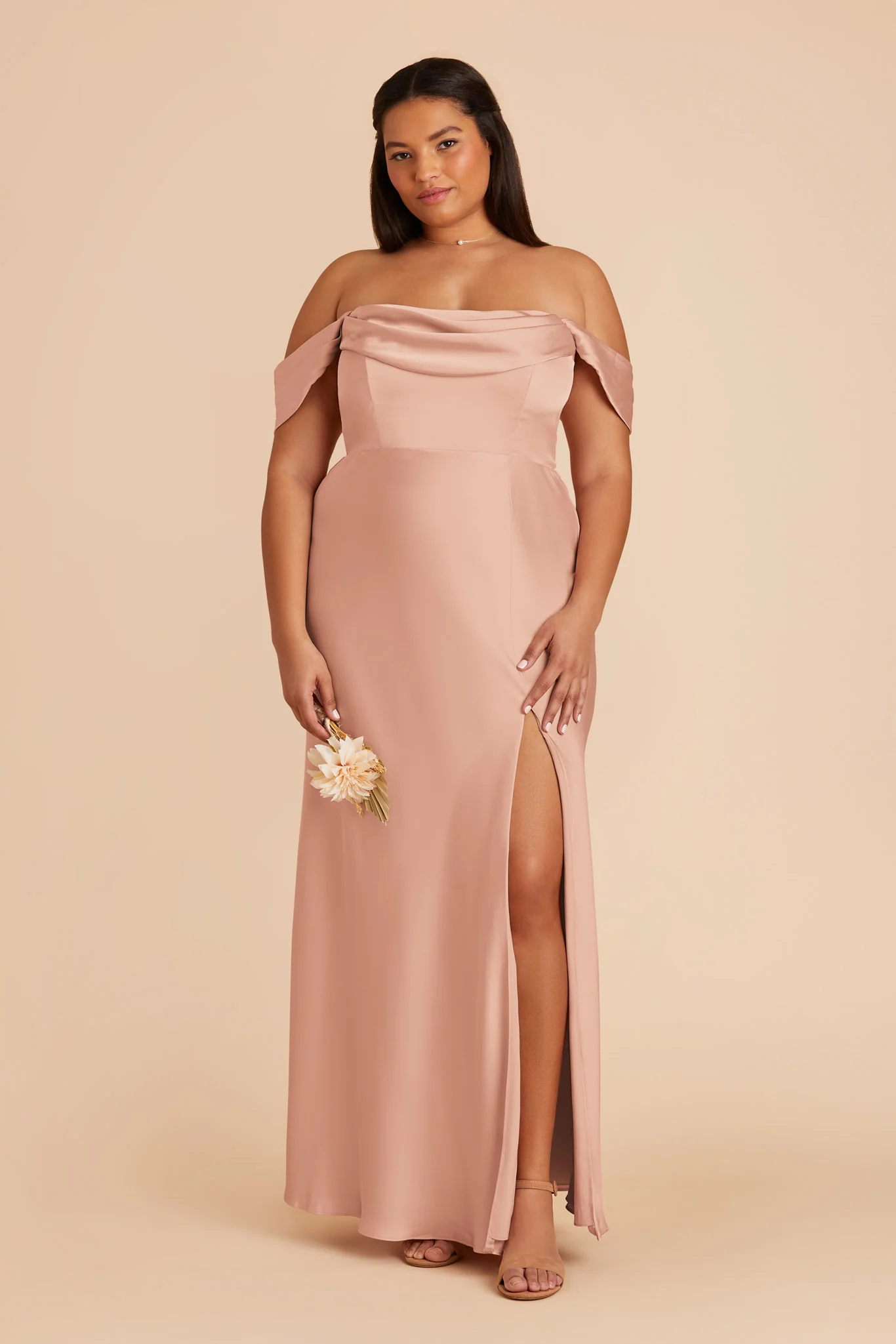 Mia Matte Satin Dress - Rose Gold - Image 10