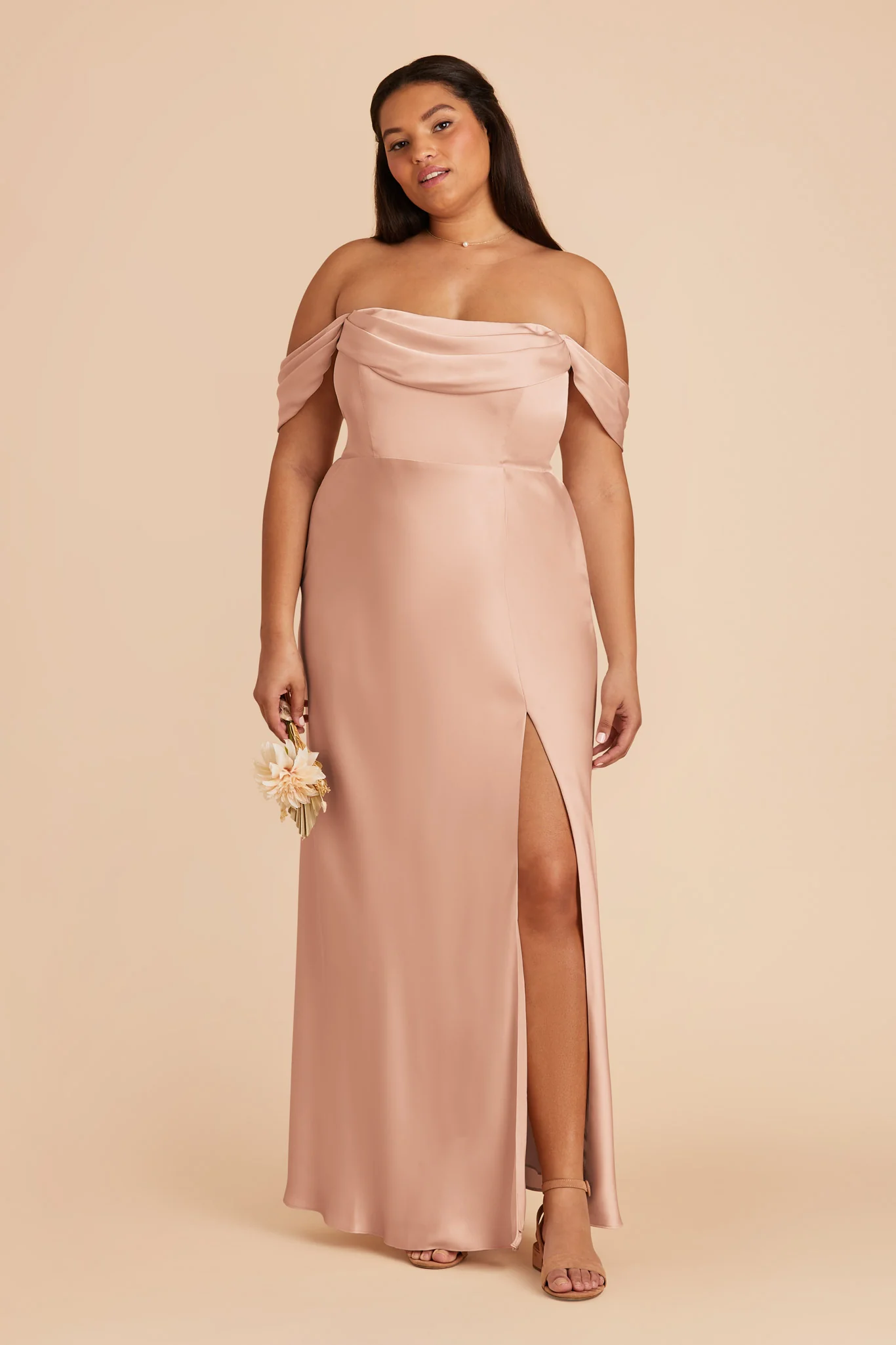 Mia Matte Satin Dress - Rose Gold - Image 11