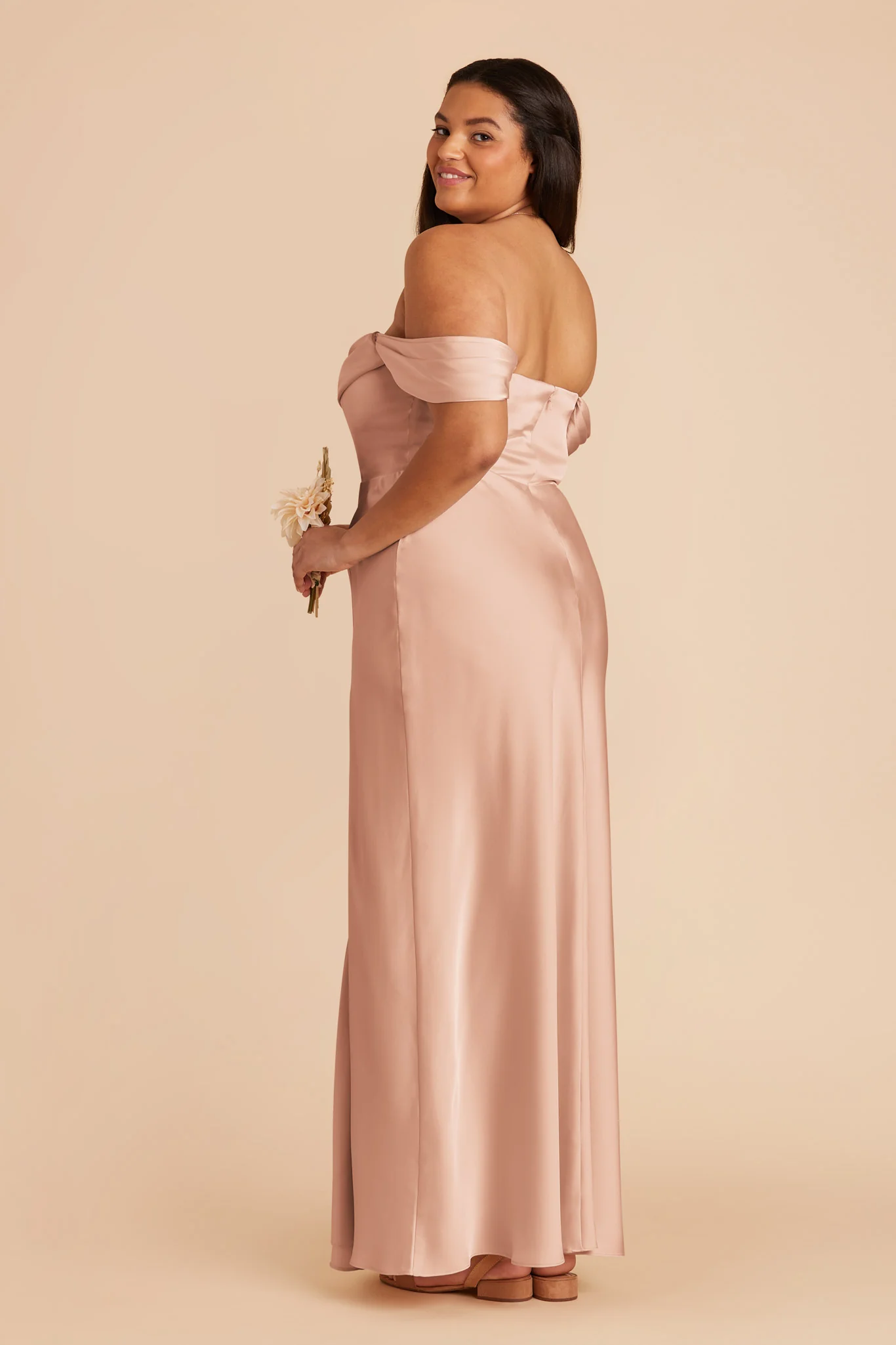 Mia Matte Satin Dress - Rose Gold - Image 13