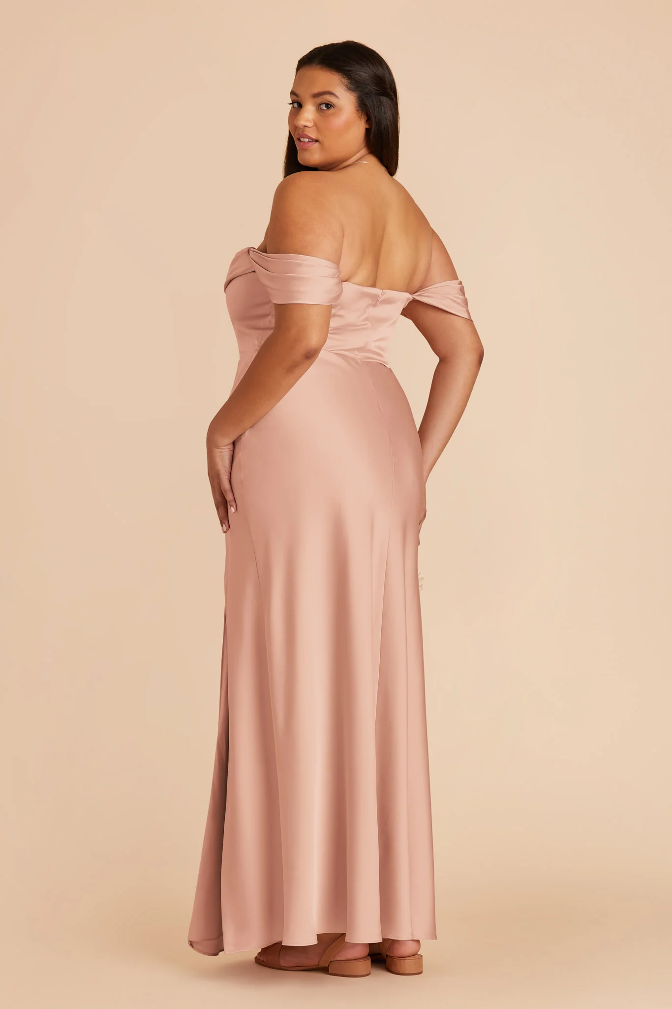 Mia Matte Satin Dress - Rose Gold - Image 14