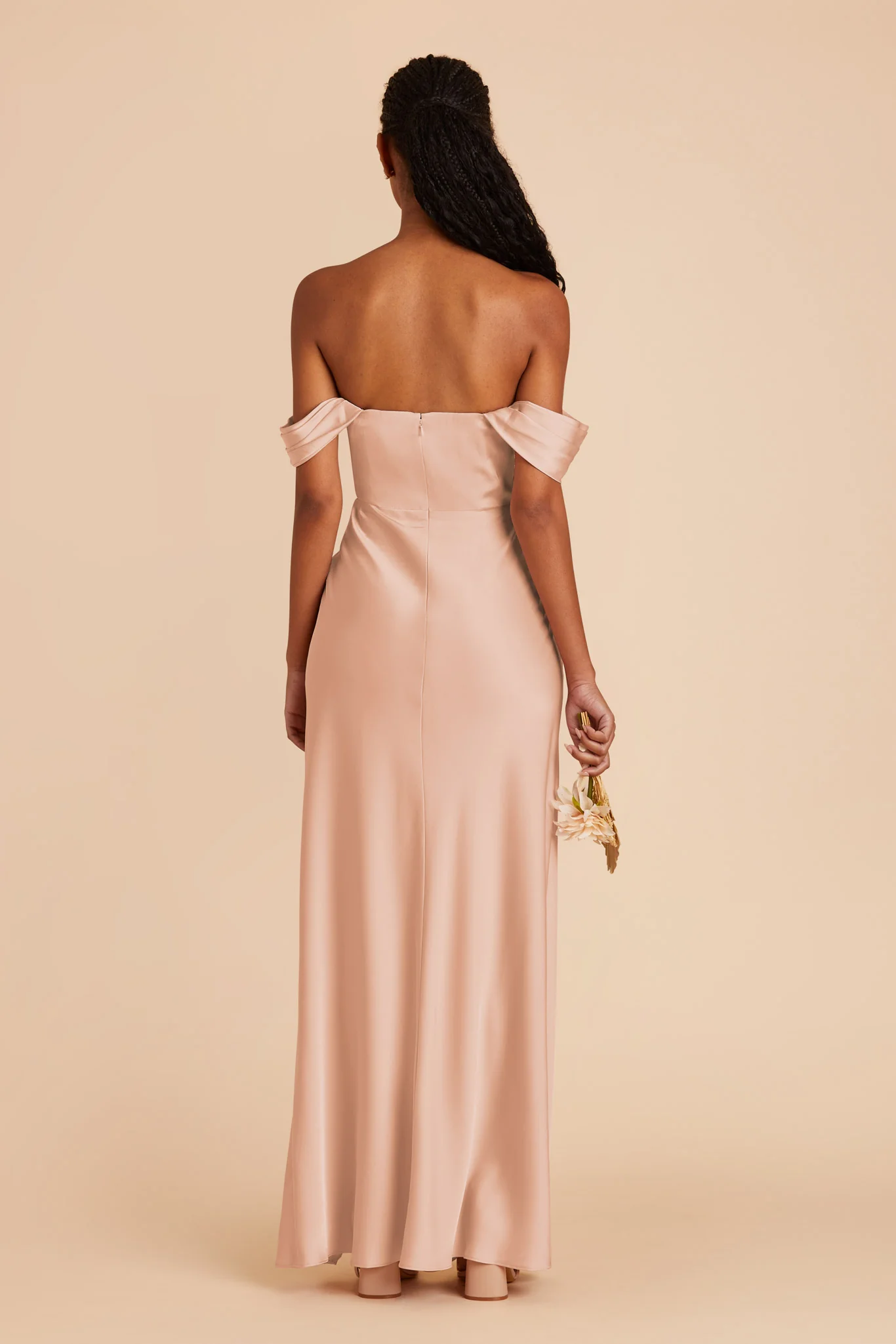 Mia Matte Satin Dress - Rose Gold - Image 6