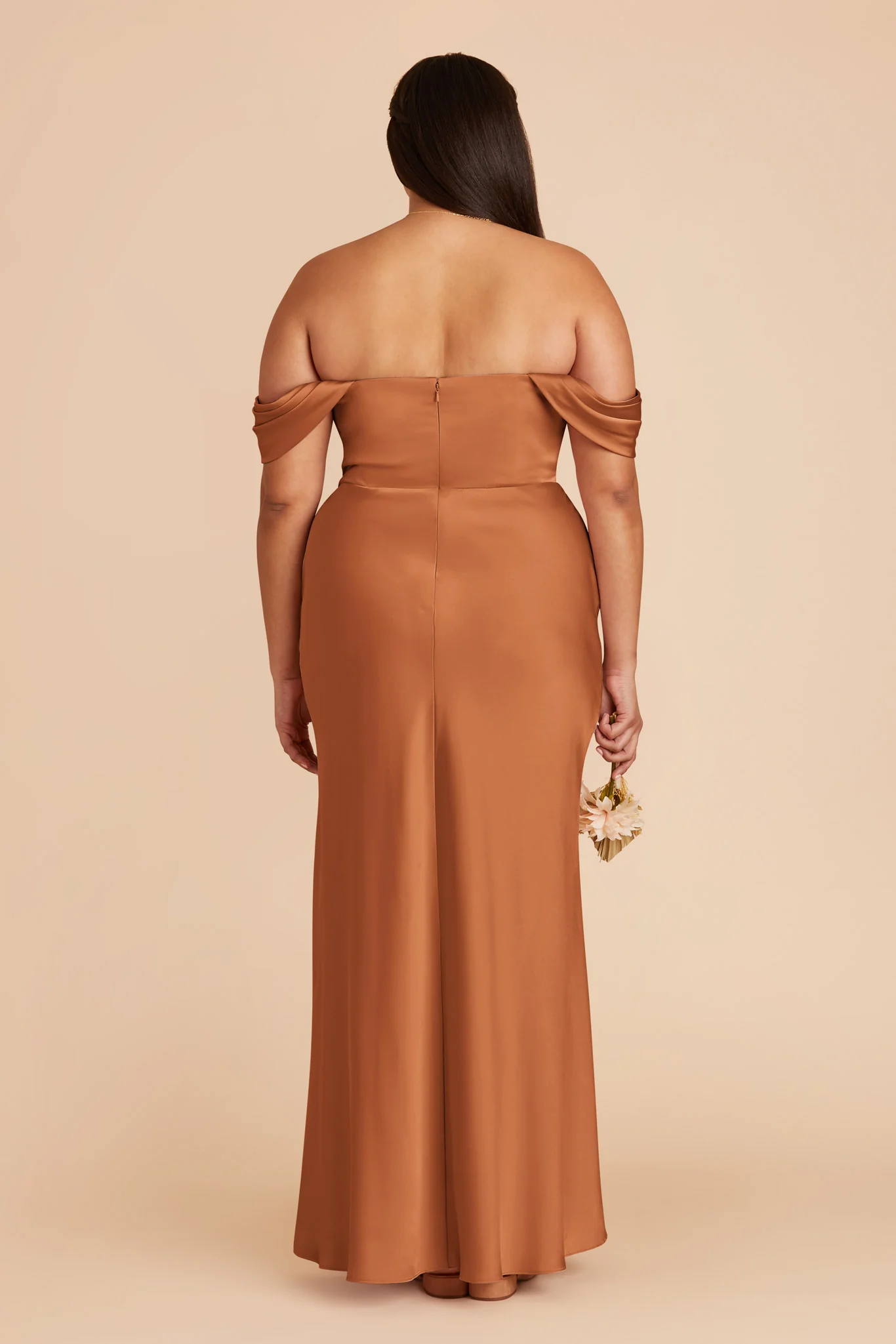 Mia Matte Satin Dress - Rust - Image 10