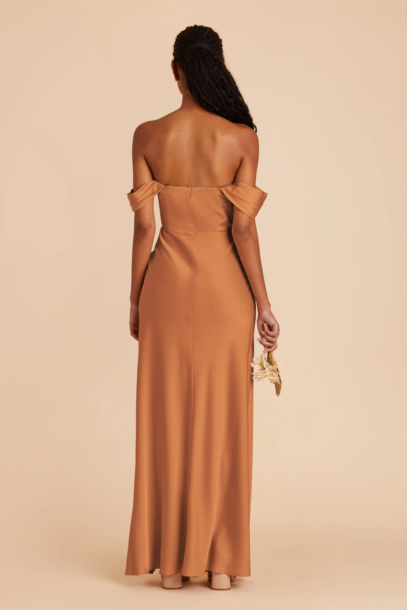 Mia Matte Satin Dress - Rust - Image 9