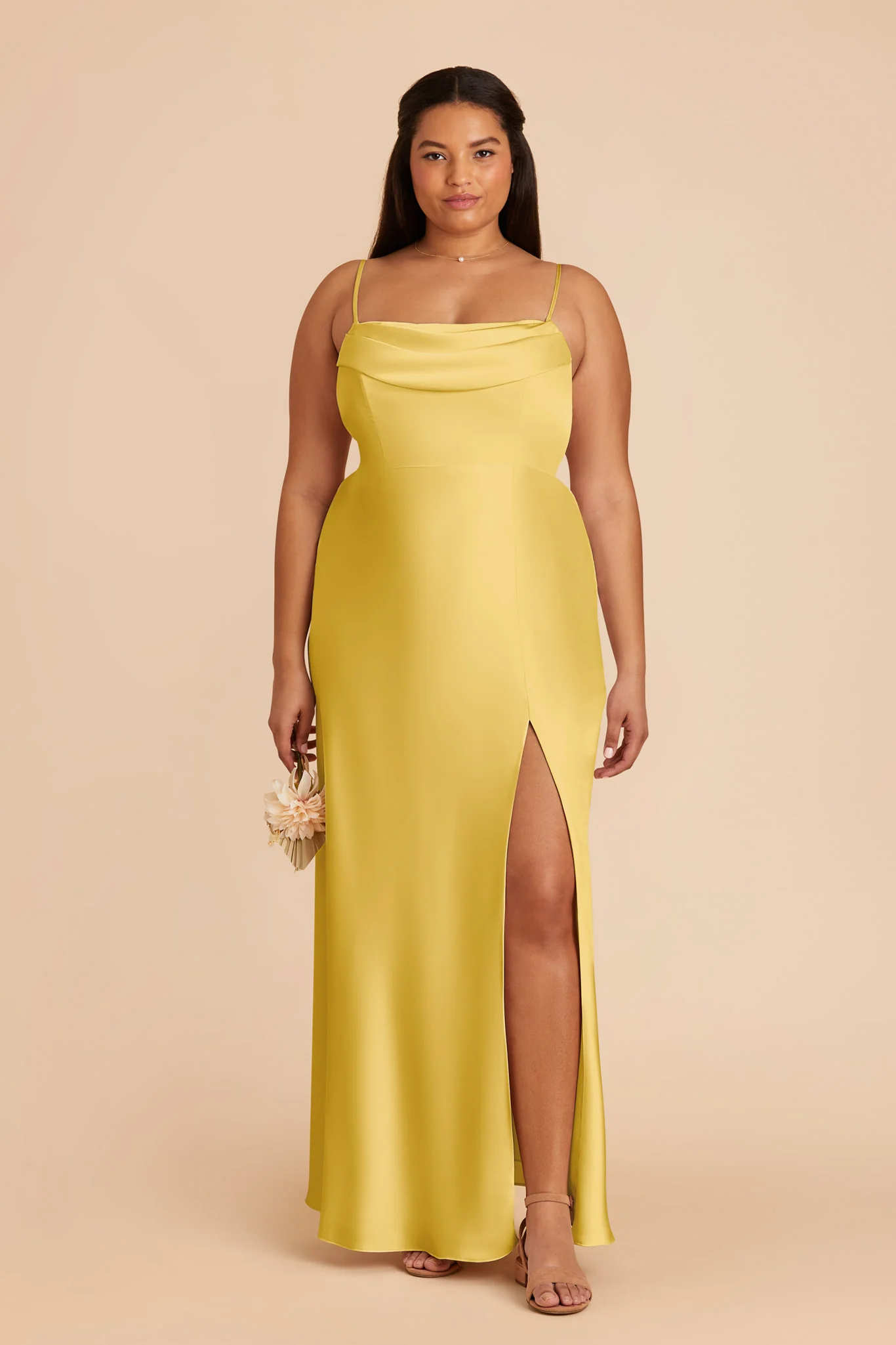 Mia Matte Satin Dress - Sunflower Yellow - Image 10