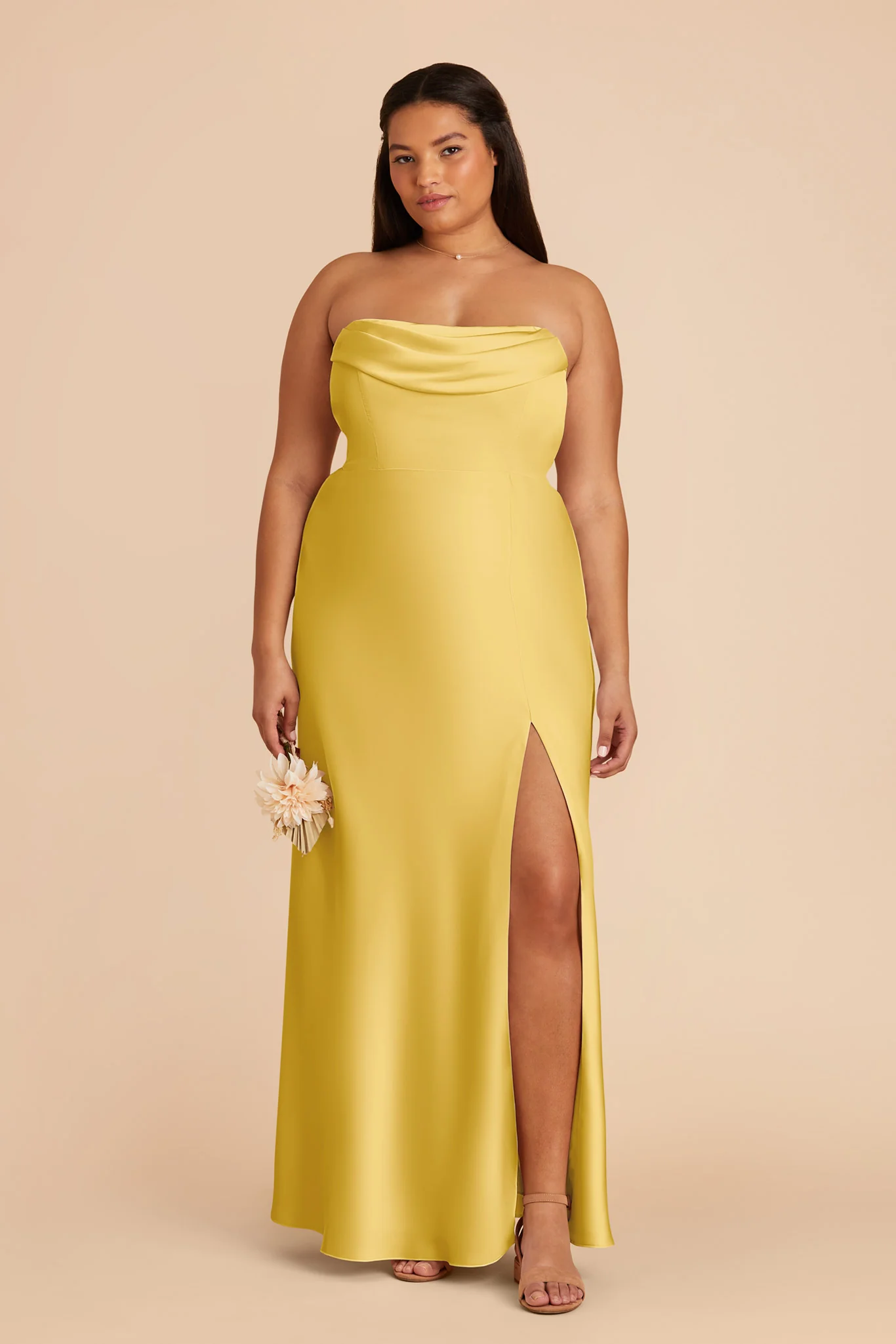 Mia Matte Satin Dress - Sunflower Yellow - Image 9