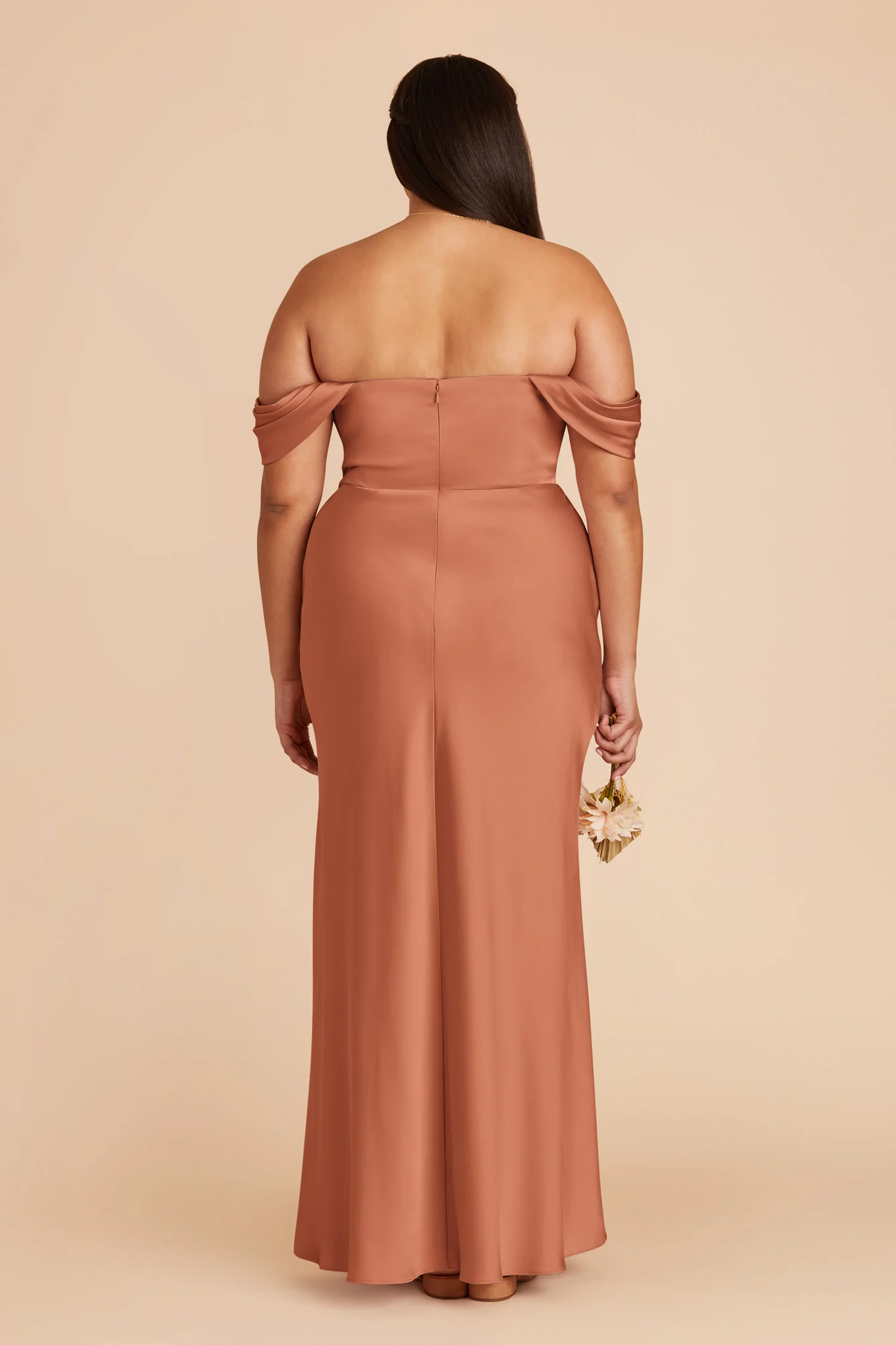 Mia Matte Satin Dress - Terracotta - Image 10